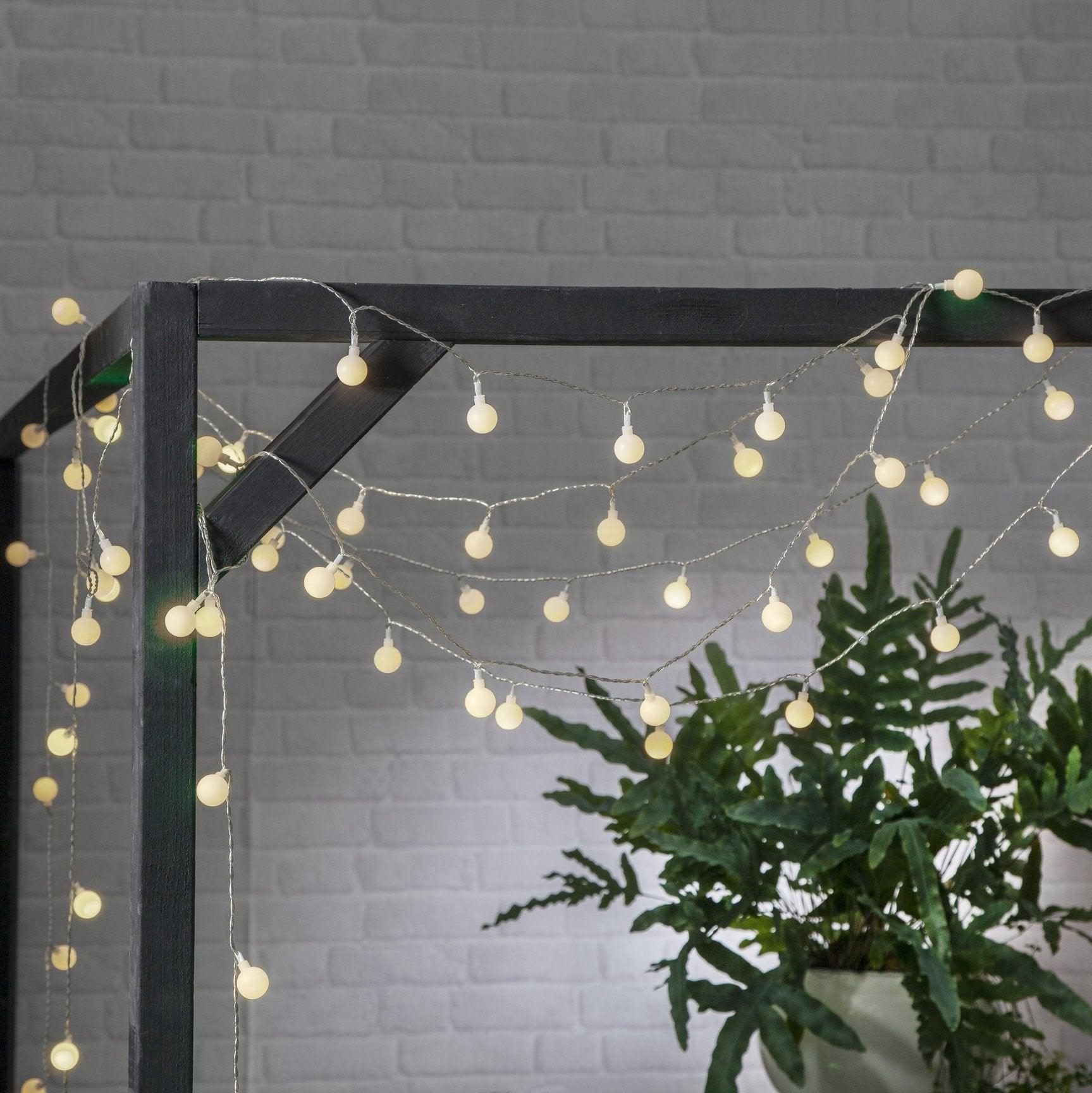 eglo libisa 50 light white bulb festoon outdoor party set ip44