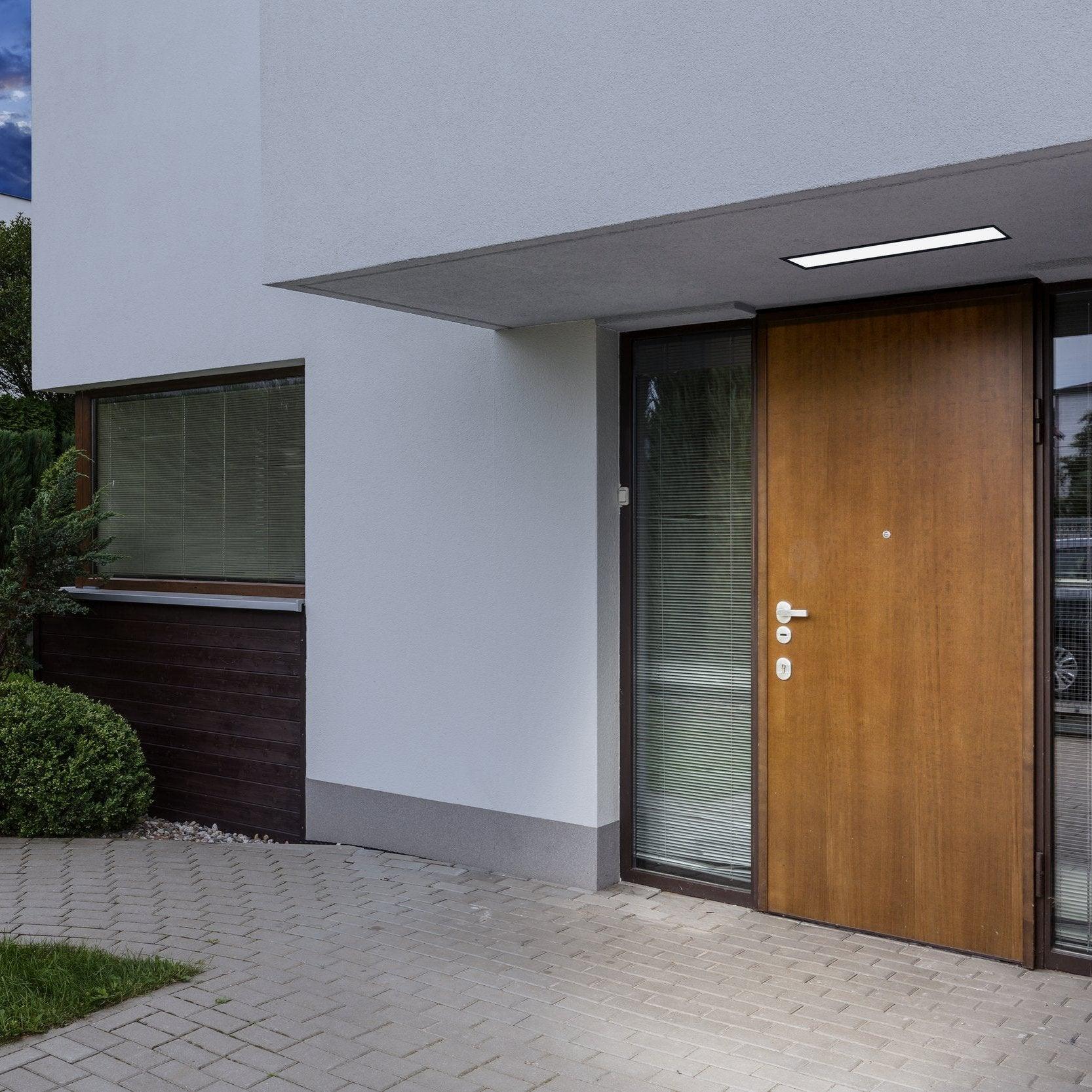eglo salitta outdoor black ip65 recessed ceiling light 60cm