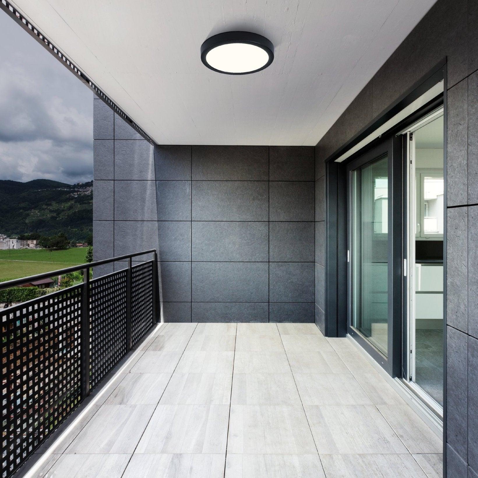 eglo argolis 2 led black round flush outdoor ceiling light