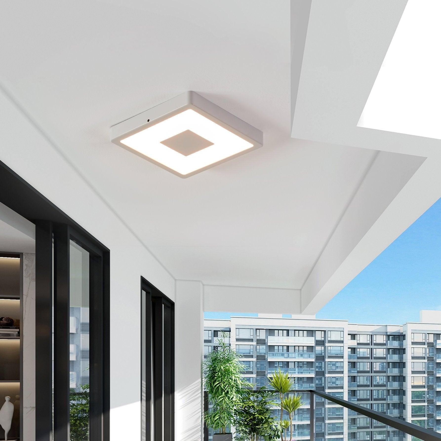 eglo iphias 2 white led square outdoor flush ceiling light