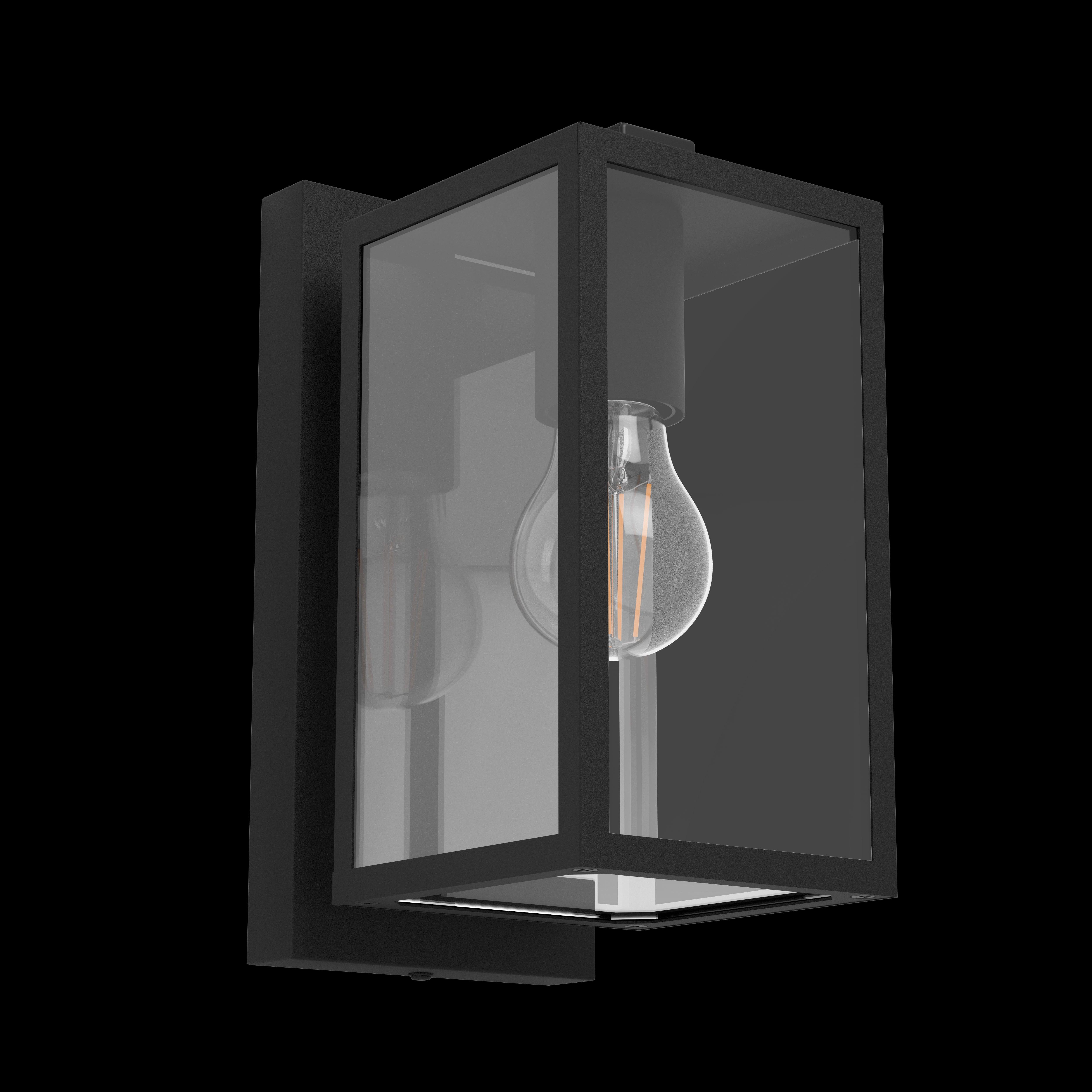 eglo budrone black metal outdoor wall light