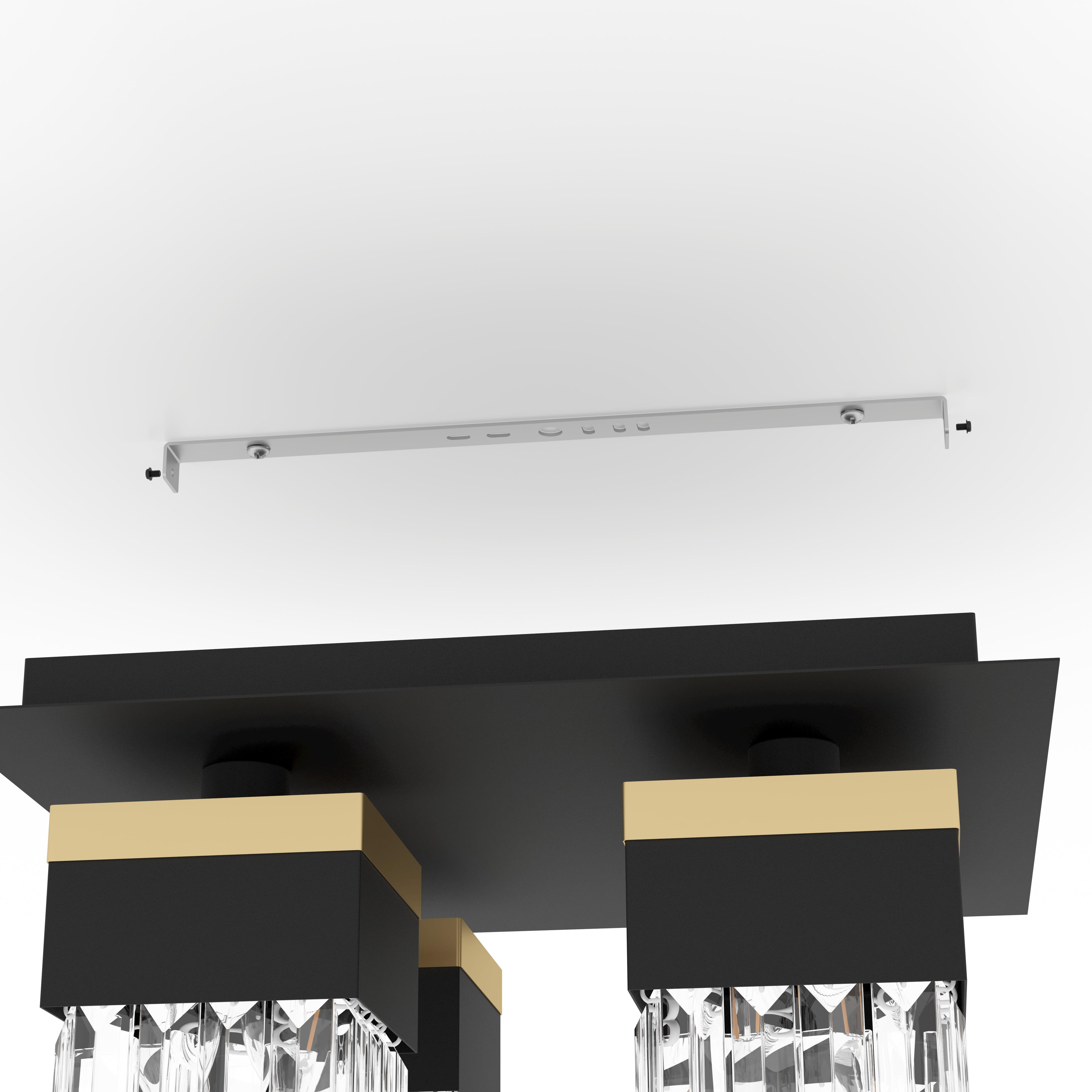 Eglo Barrancas 4 Light Black, Gold & Glass Crystal Ceiling Flush-WAREHOUSE-40-200326