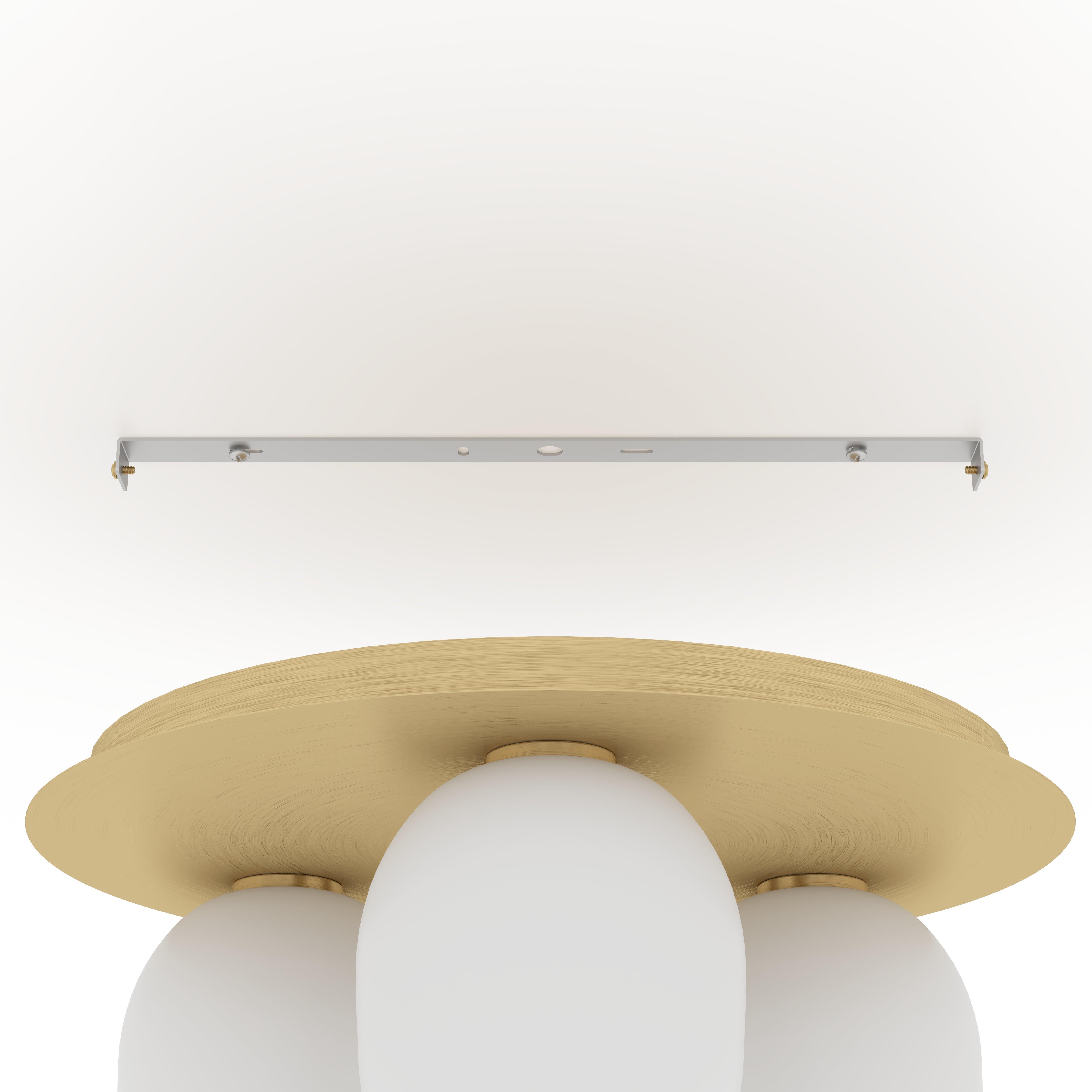 eglo manzanares 3 light brass ceiling flush with opal glass shades kitchen lighting