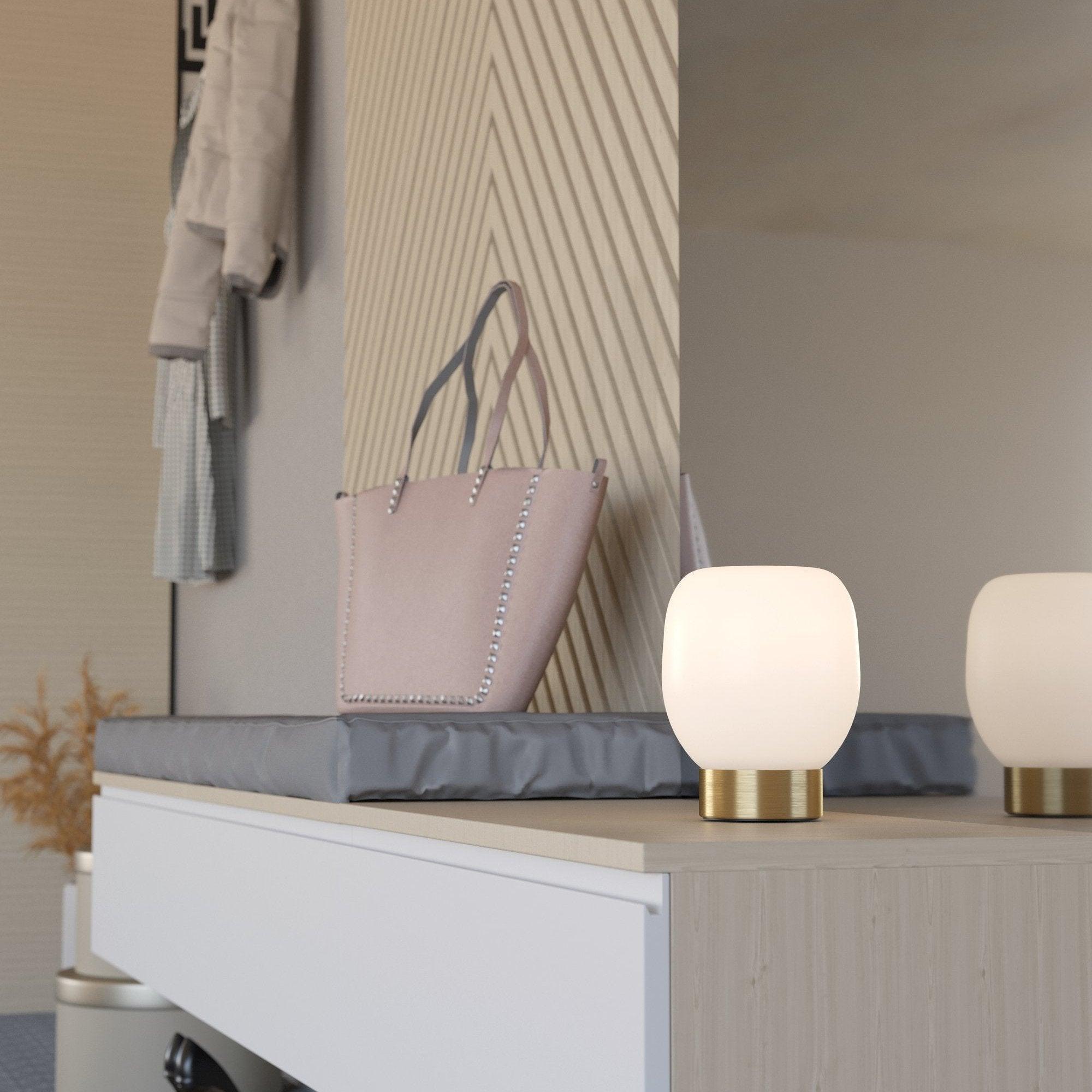 eglo manzanares brushed brass opal glass table lamp