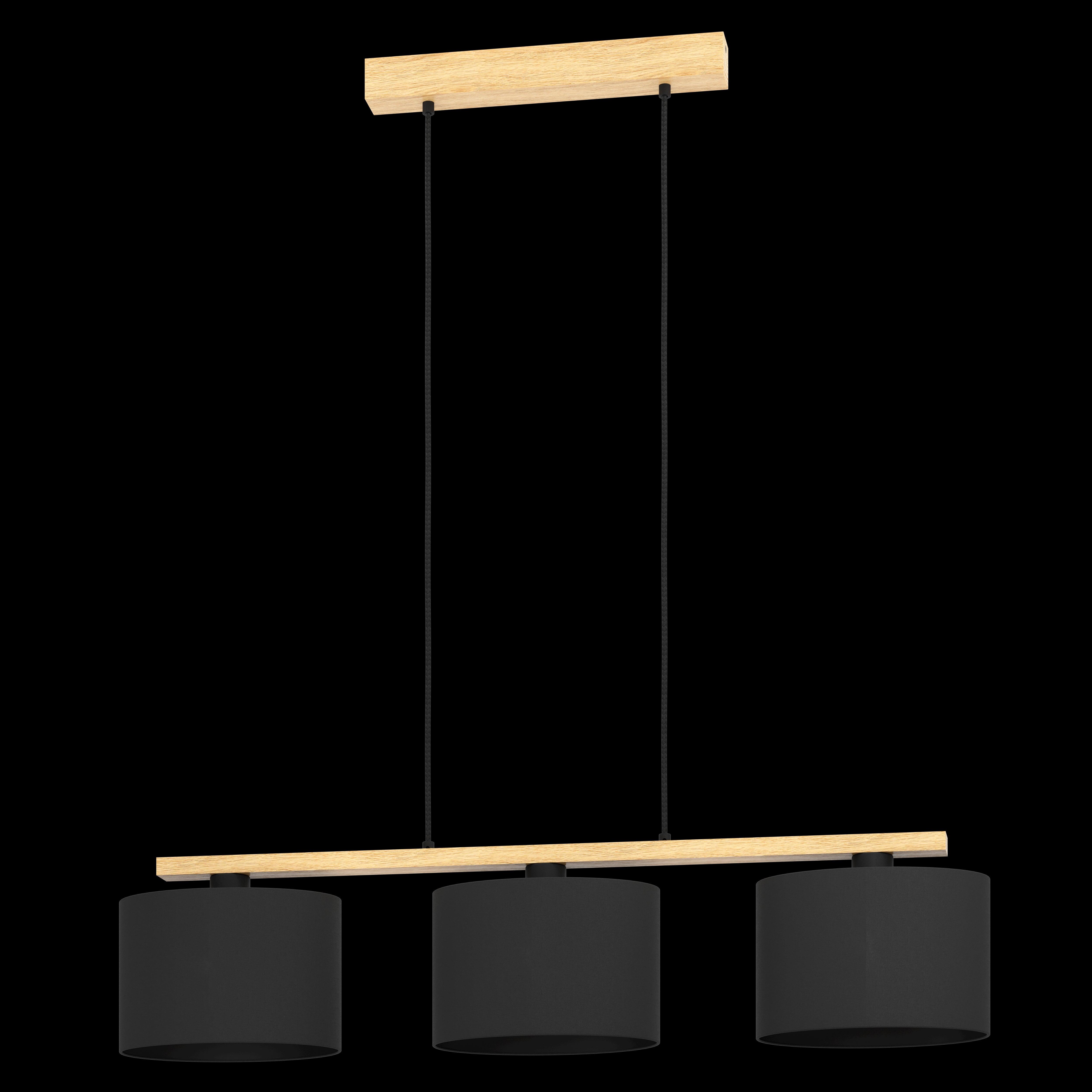 eglo castralvo wooden bar black fabric shade pendant living room image