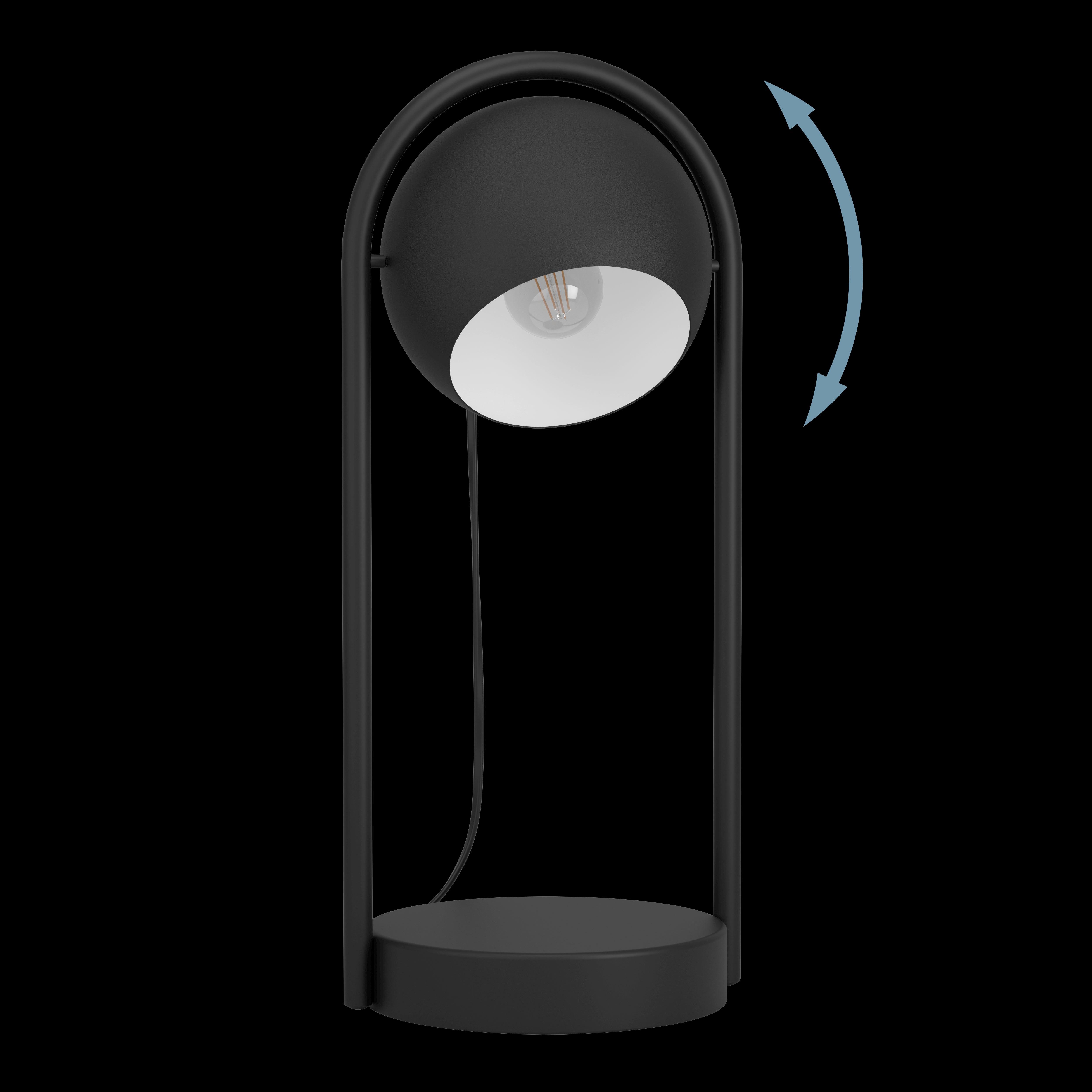 eglo murnia black metal table lamp living room close up