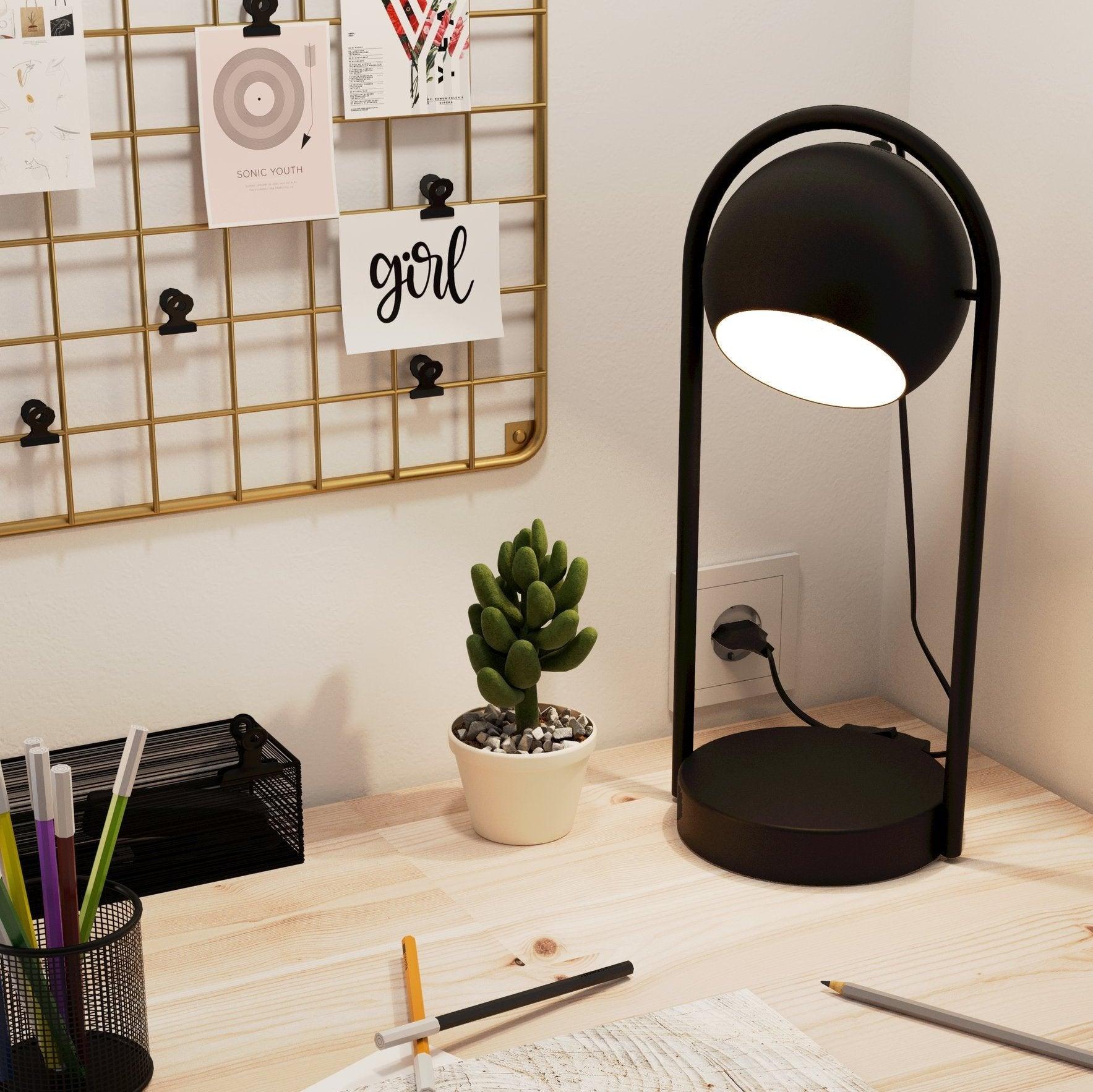 eglo murnia black metal table lamp