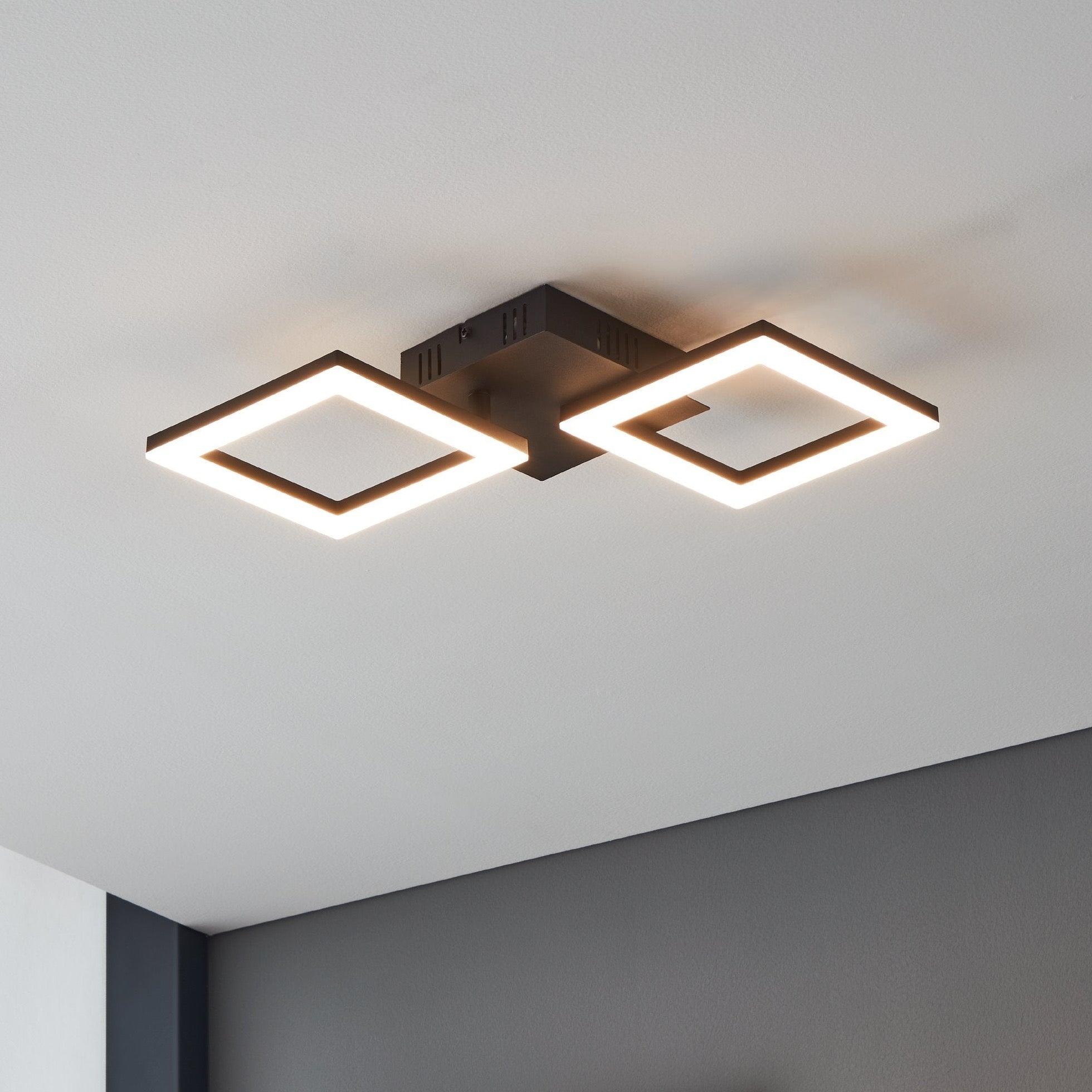 eglo connect paranday z smart led black white ceiling flush