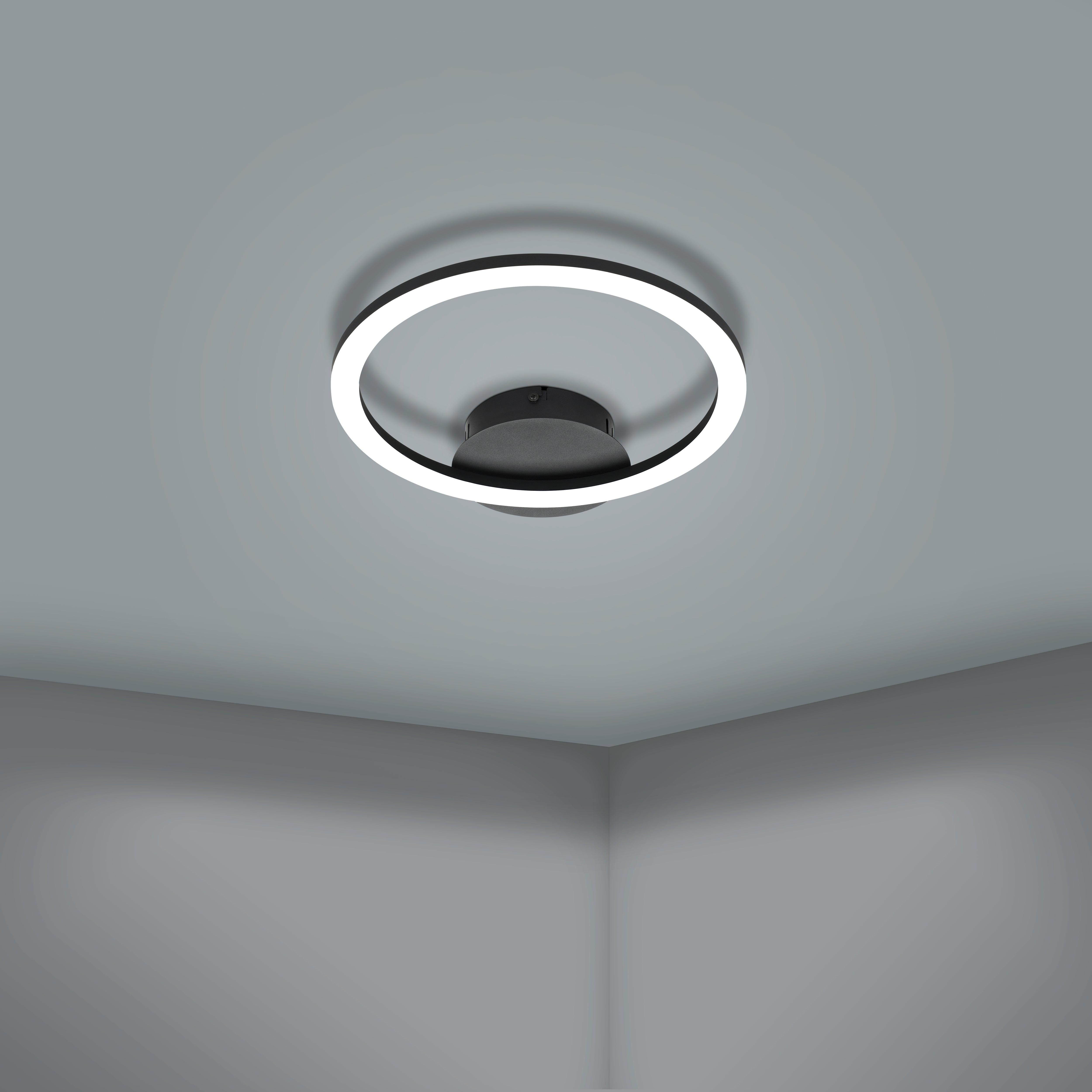 eglo connect parrapos z smart led round flush ceiling light living room image