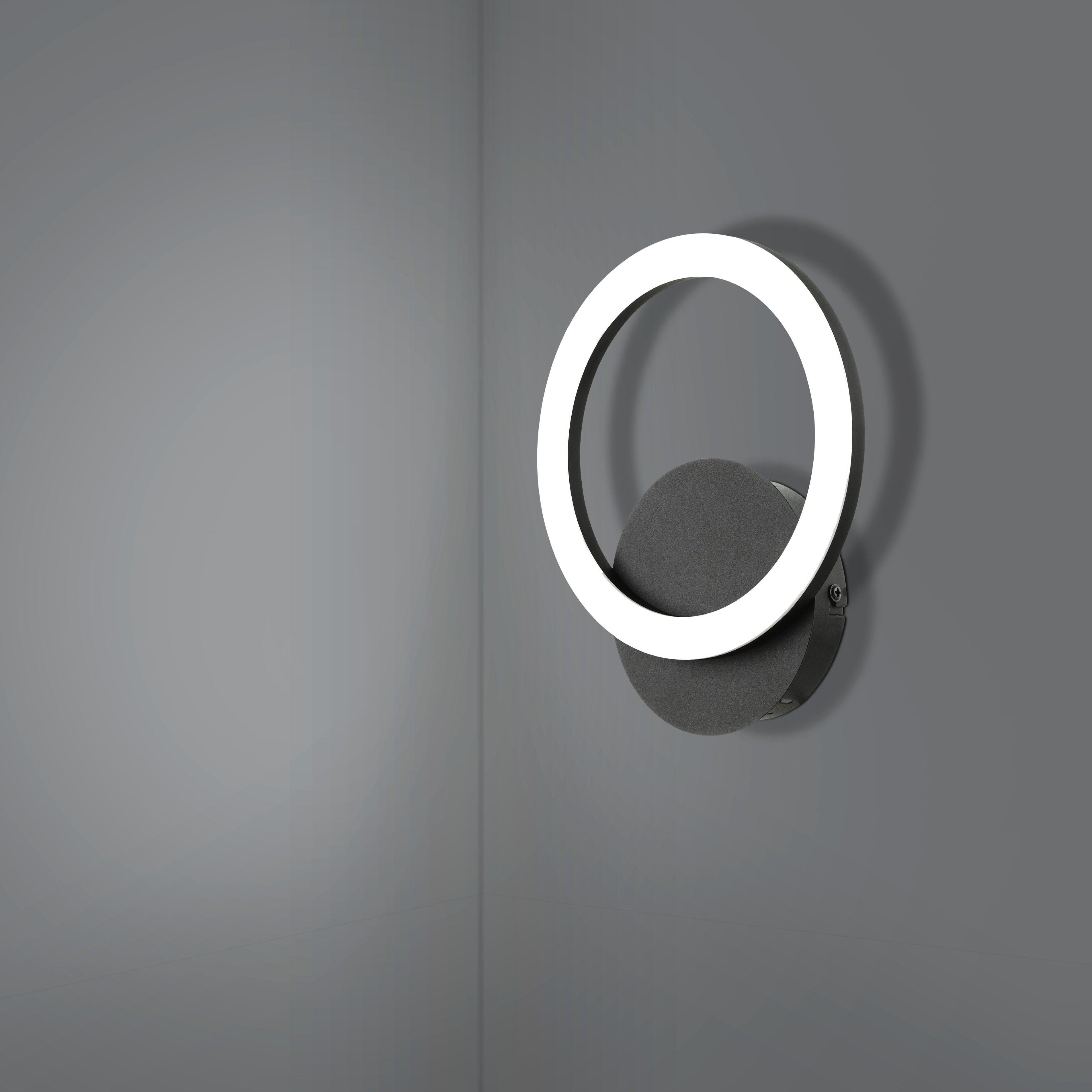eglo connect parrapos z smart led black wall light living room image
