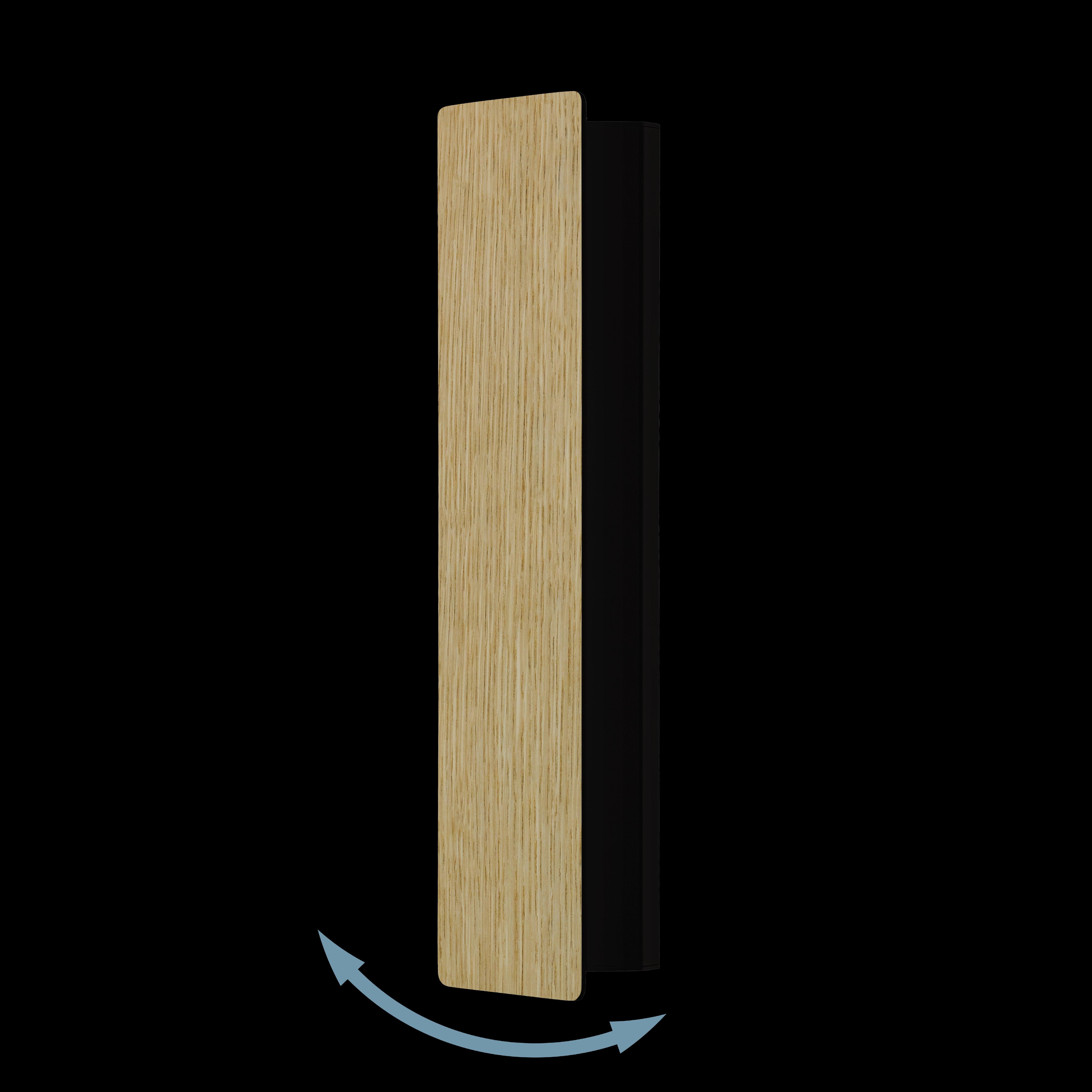 eglo zubialde black metal wooden led wall light living room close up