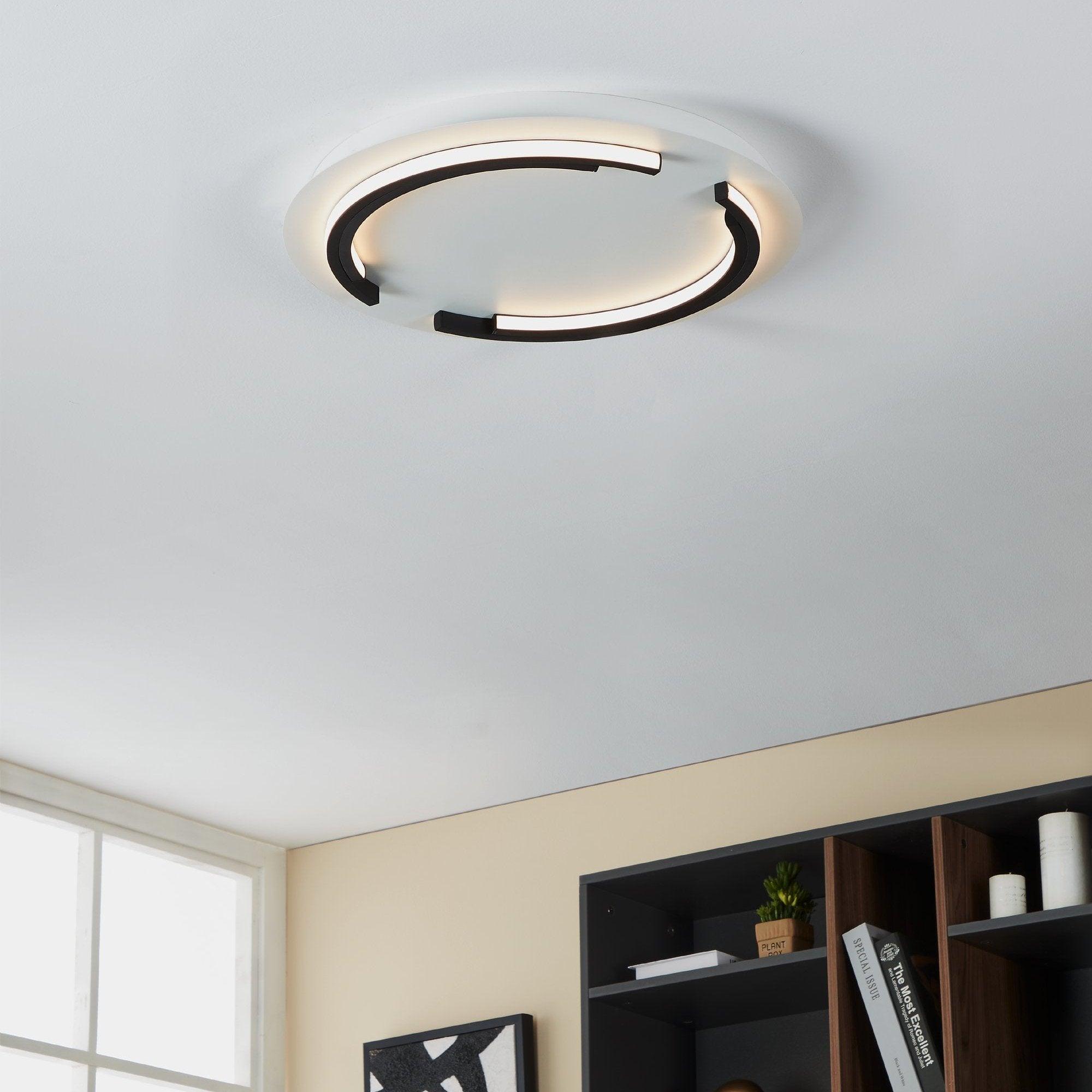 eglo zampote led round black white ceiling flush
