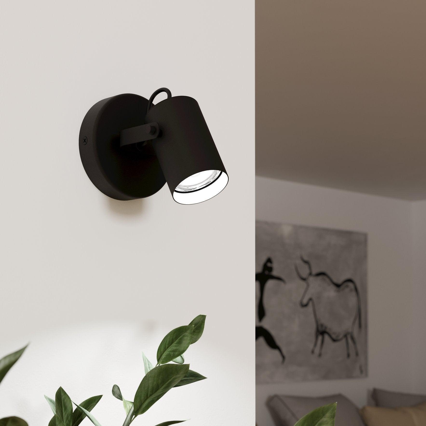 eglo sorego black wall spotlight