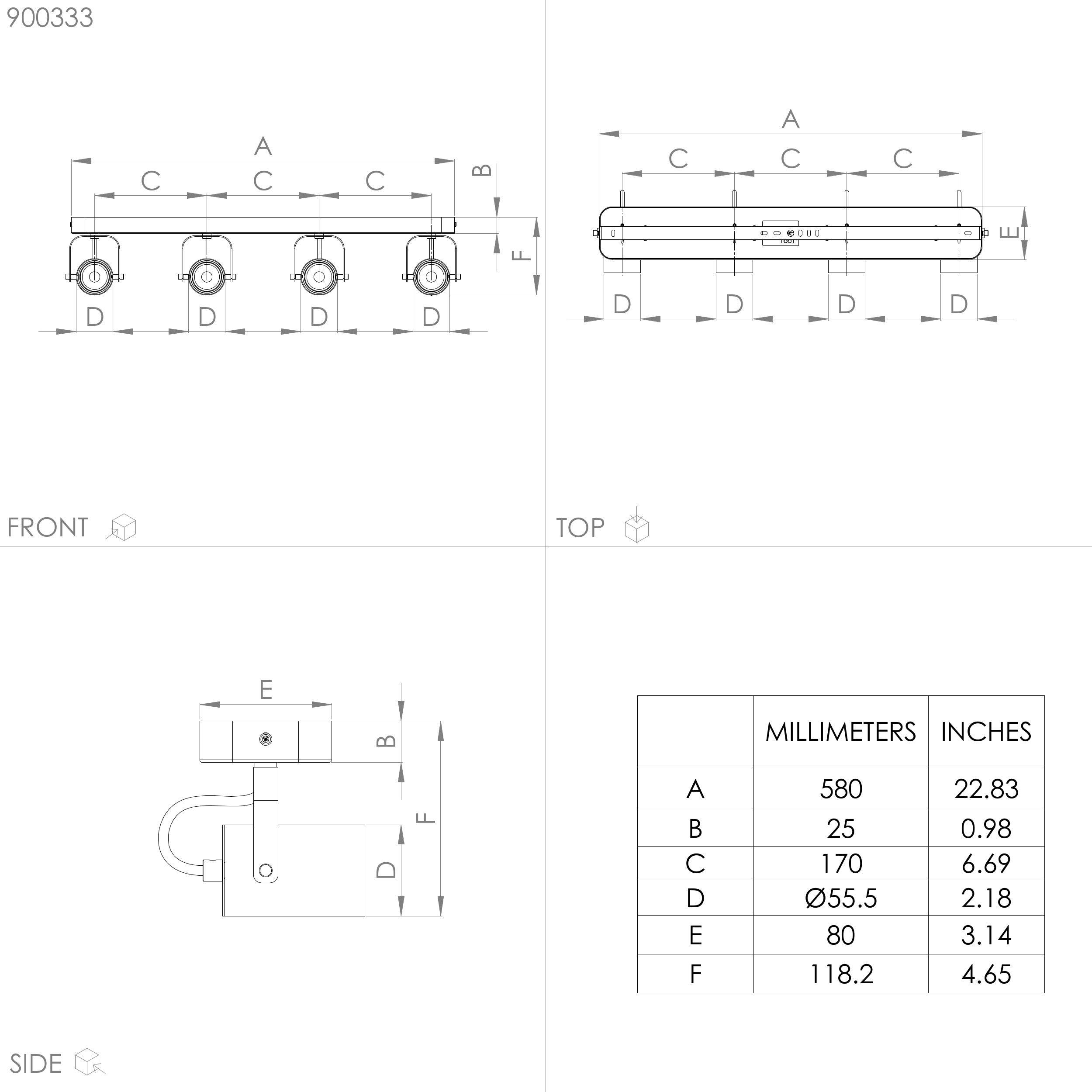 eglo sorego 4 light bar spotlight Kitchen Lighting Close Up