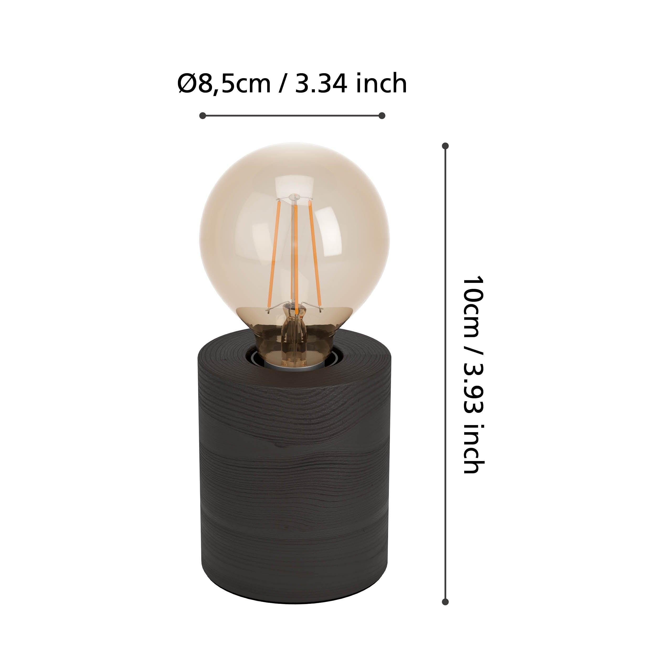 eglo turialdo 1 black wood cylinder table lamp kitchen lighting