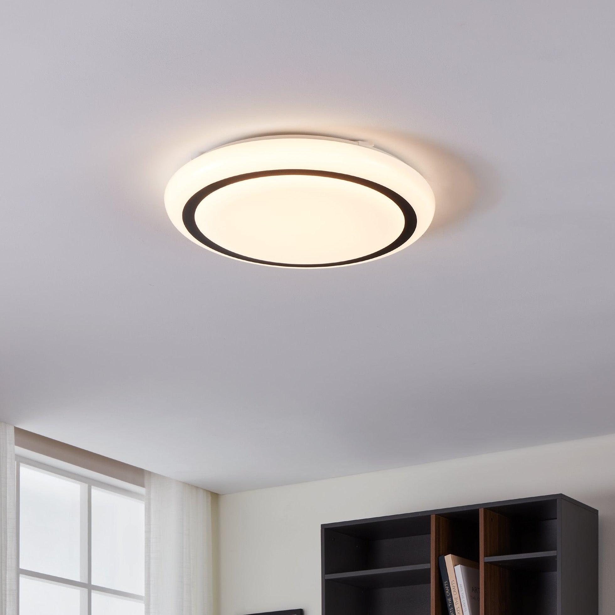 eglo capasso led black white ceiling flush ceiling 48cm