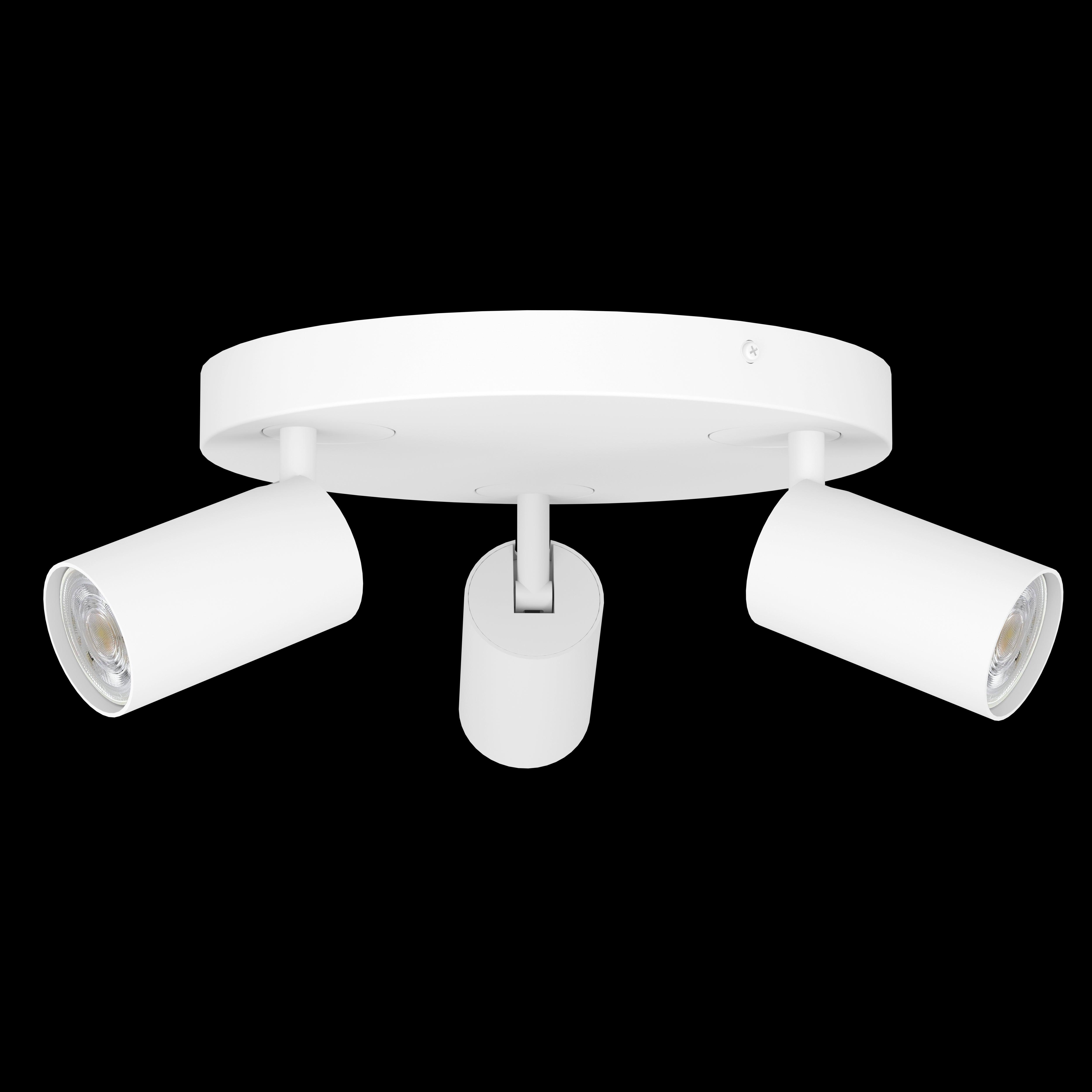 eglo connect telimbela z smart 3 light white plate spotlight living room image