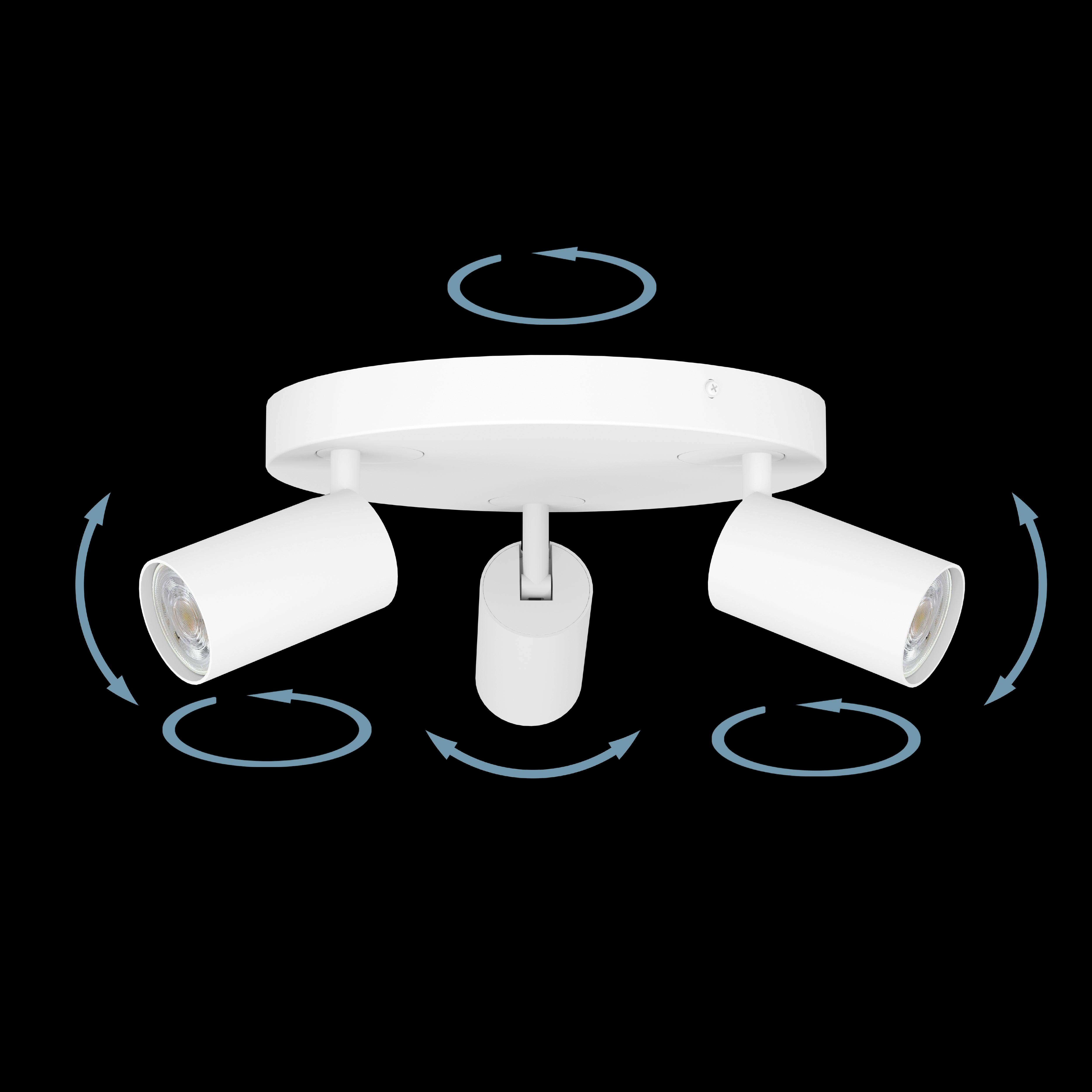 eglo connect telimbela z smart 3 light white plate spotlight kitchen lighting