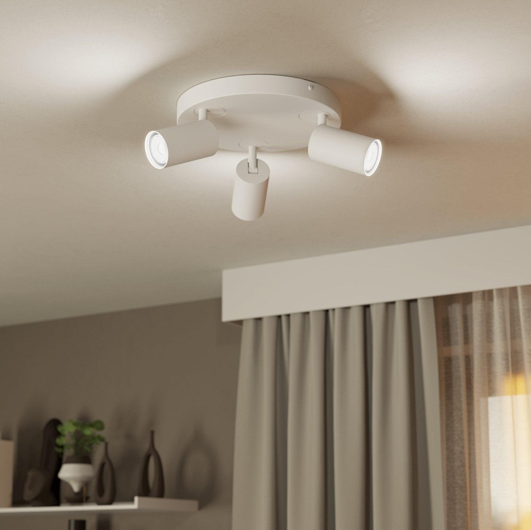 eglo connect telimbela z smart 3 light white plate spotlight