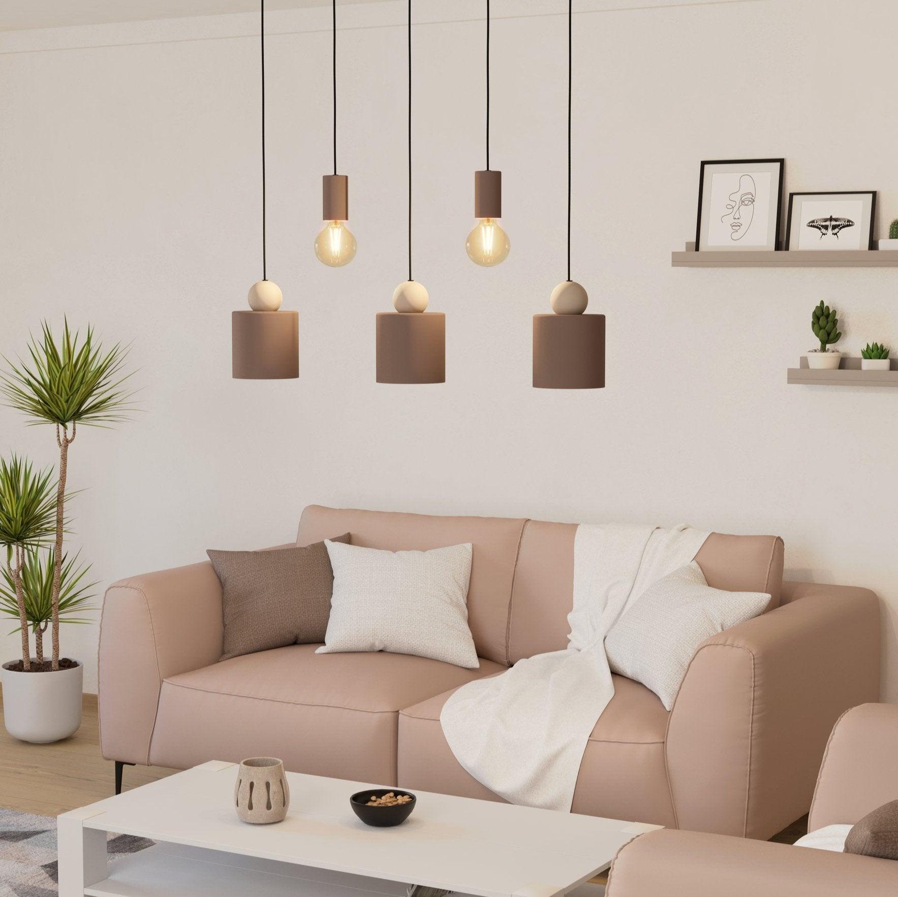 eglo gazzola 5 light brown shaded bar ceiling pendant