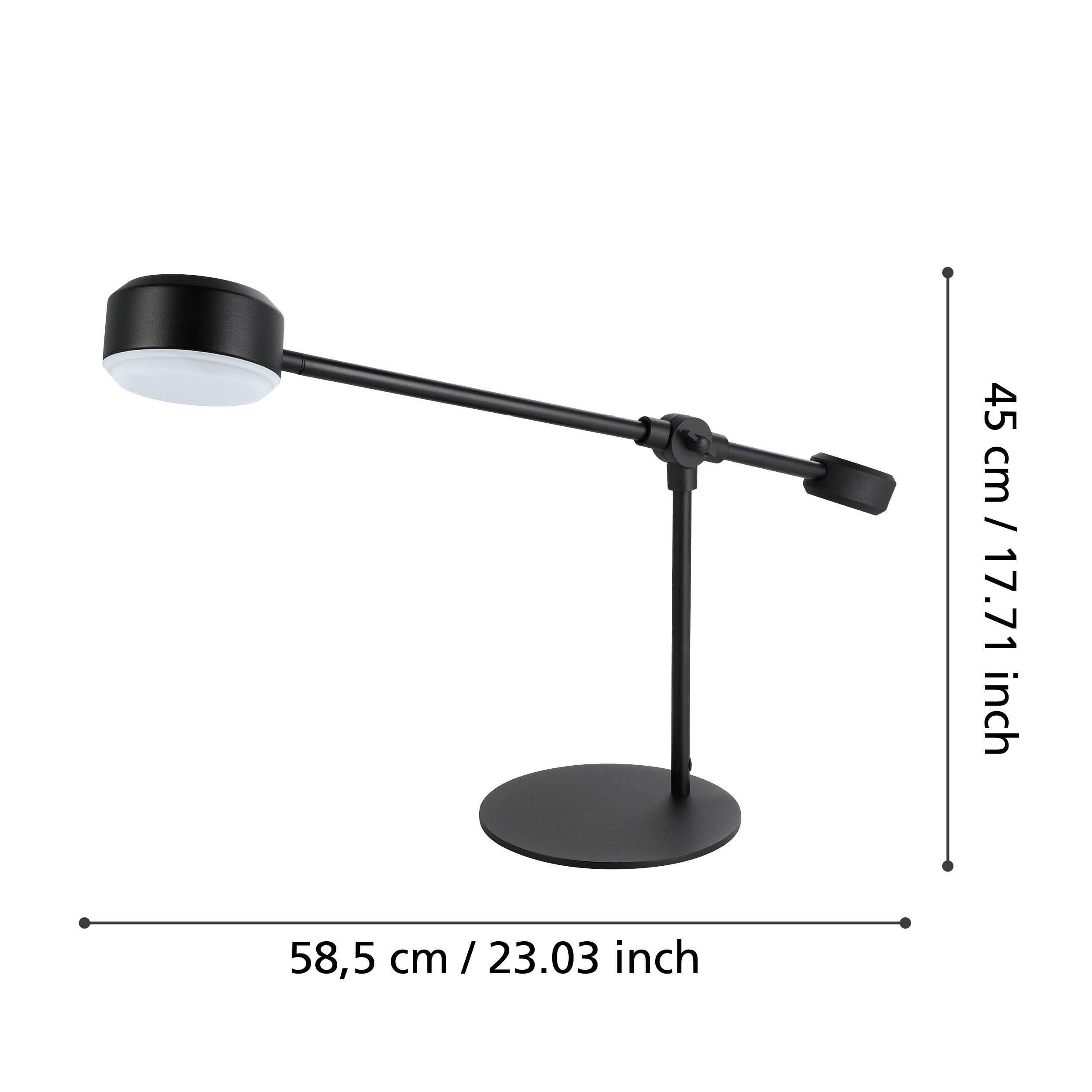 eglo clavellina led black metal hinged table lamp living room close up
