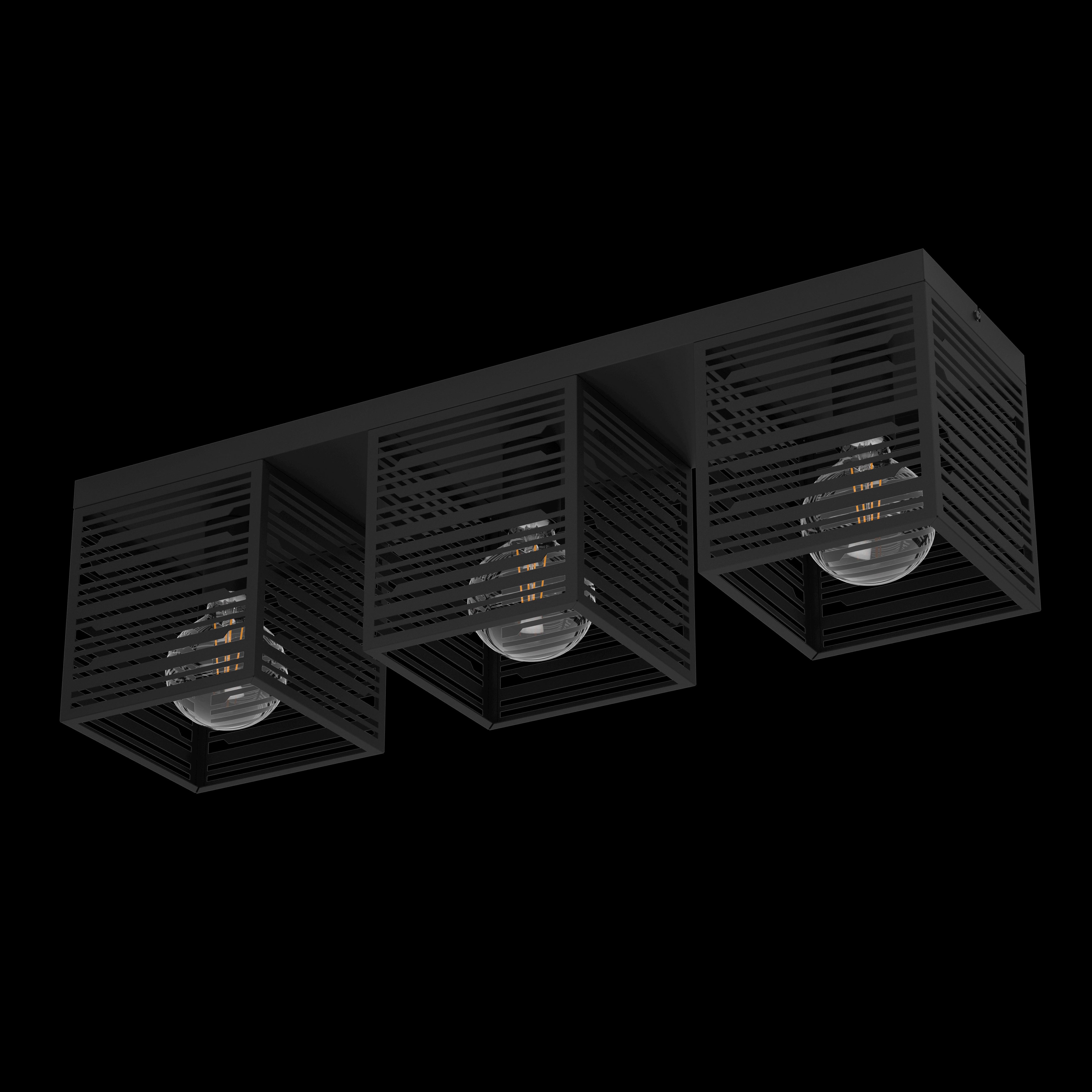 eglo piedritas 3 light square black ceiling flush living room image