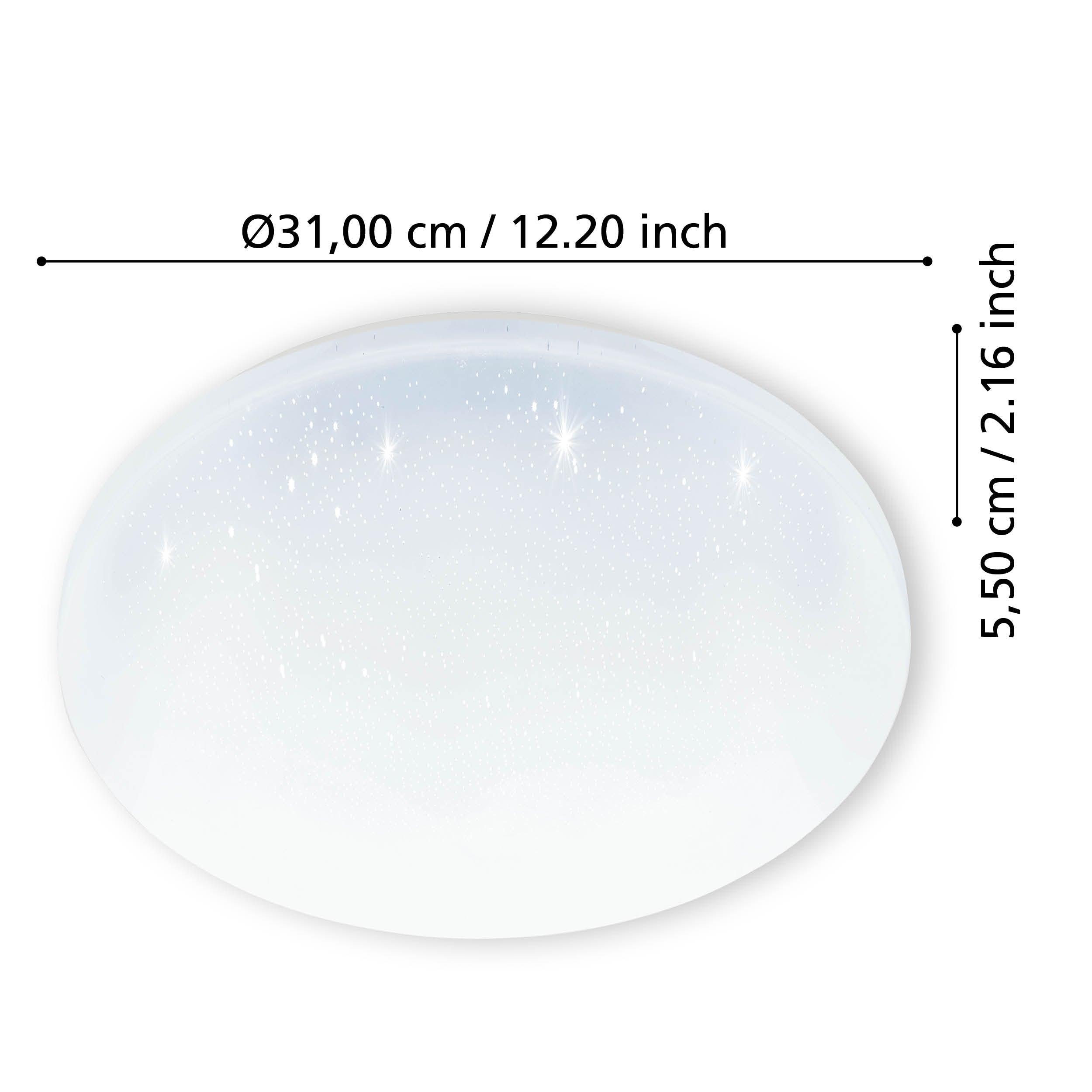 eglo frania s ip44 white bathroom flush ceiling light 31cm living room close up