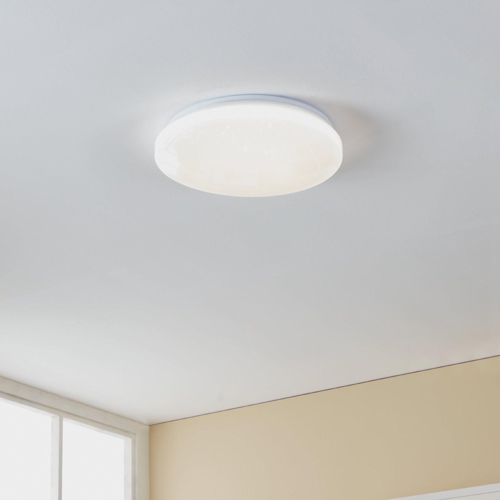 eglo frania s ip44 white bathroom flush ceiling light 31cm