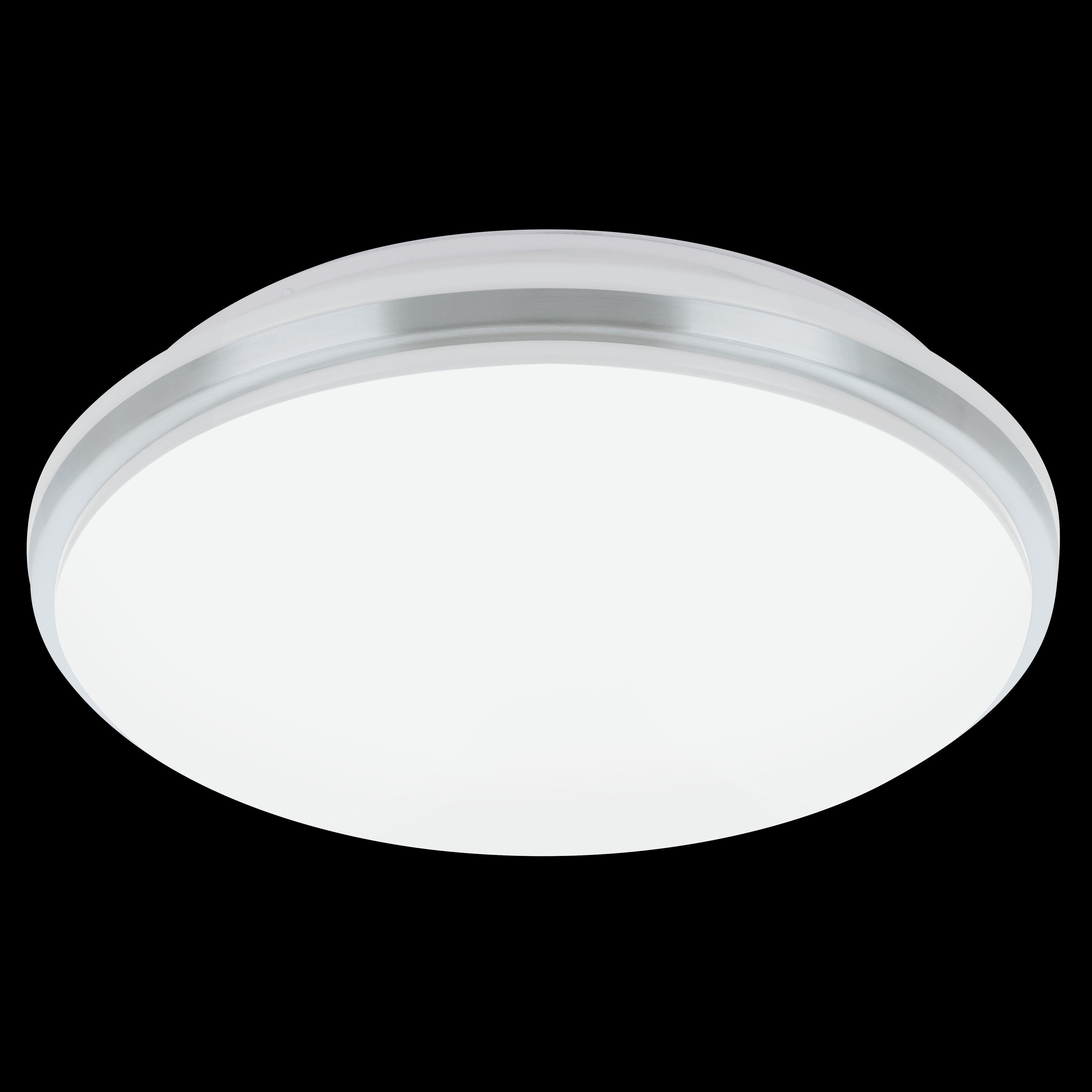 eglo pinetto chrome ip44 flush led ceiling light 34cm living room image