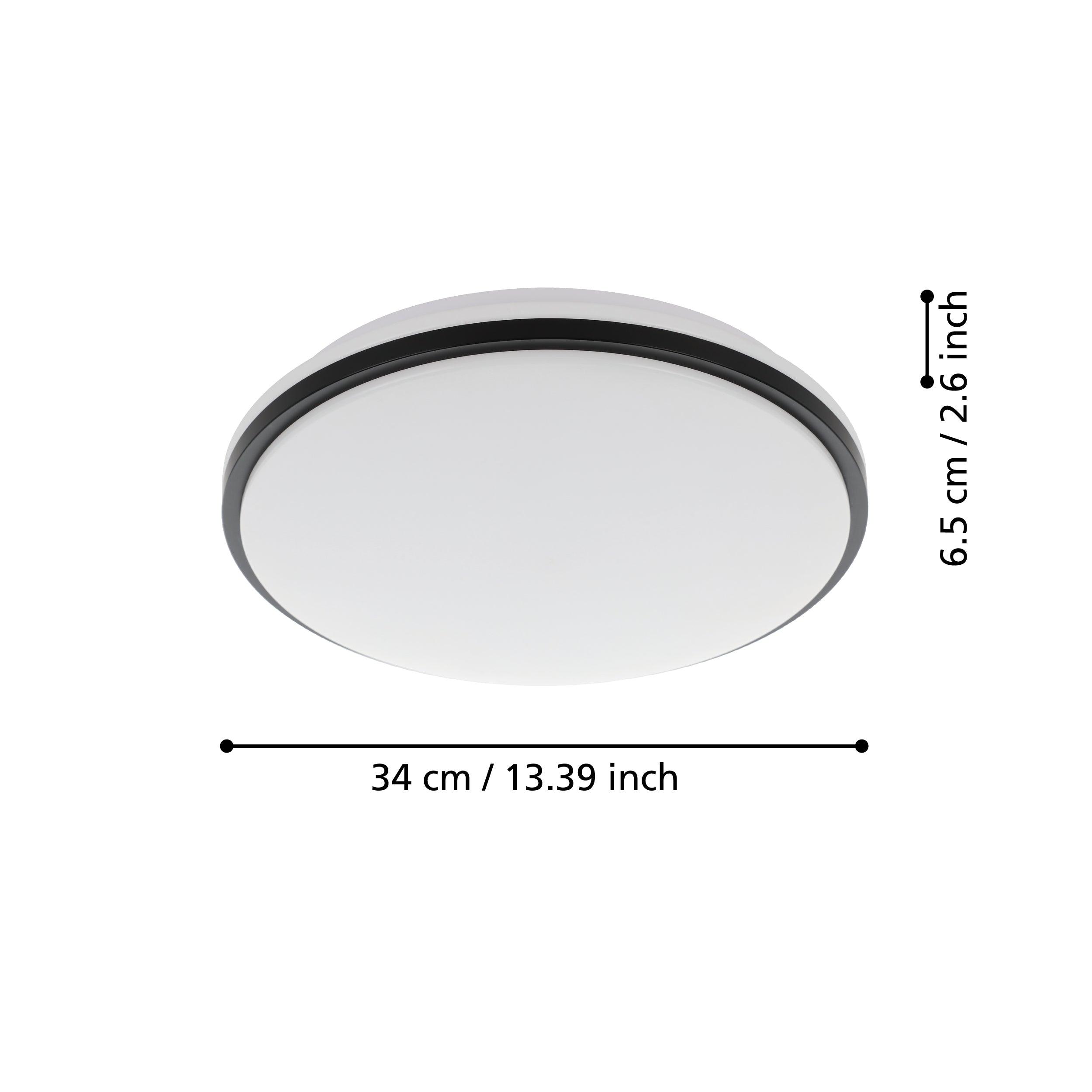 eglo pinetto led black white round ip44 bathroom flush Kitchen Lighting Close Up