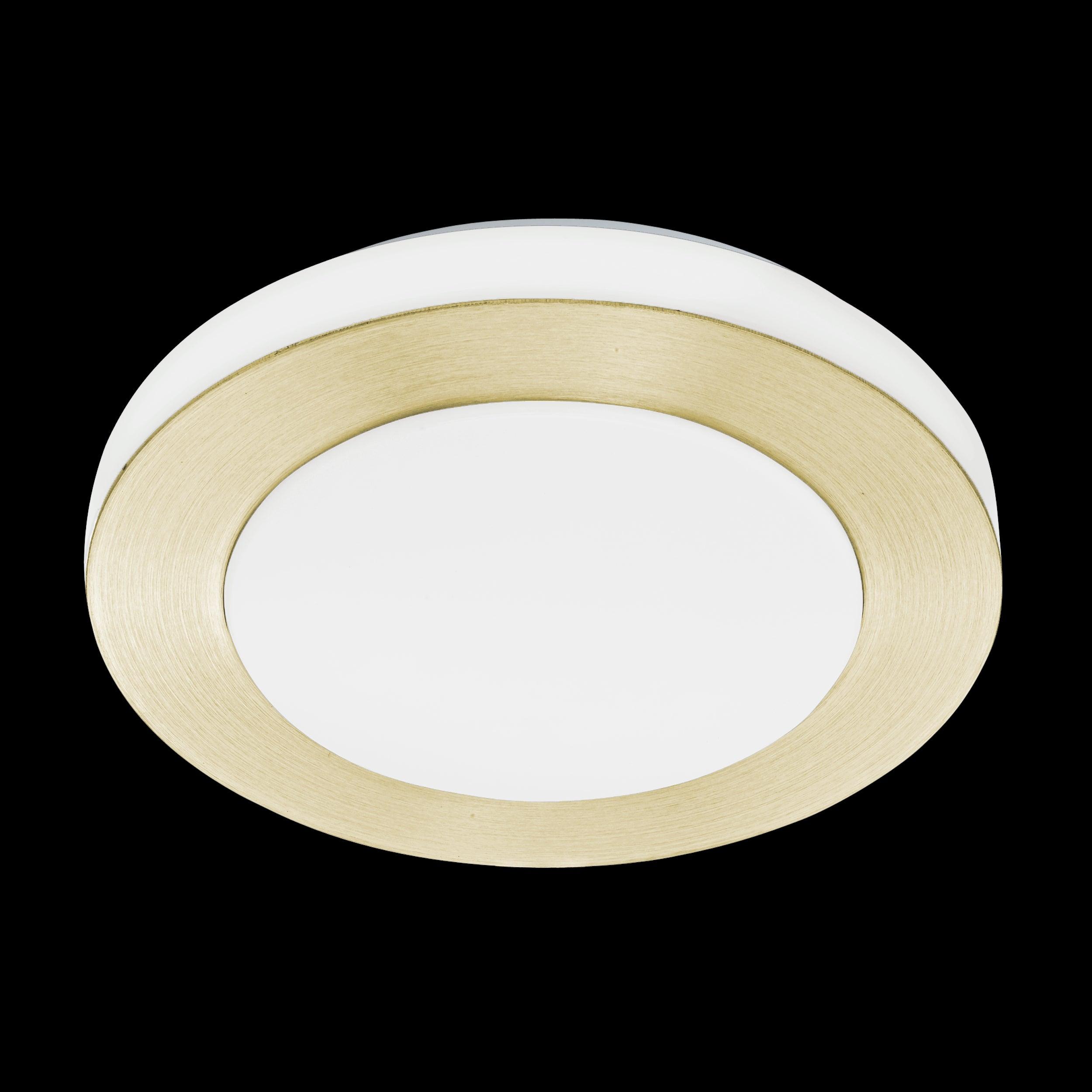 eglo led carpi round brass white led ceiling flush living room image