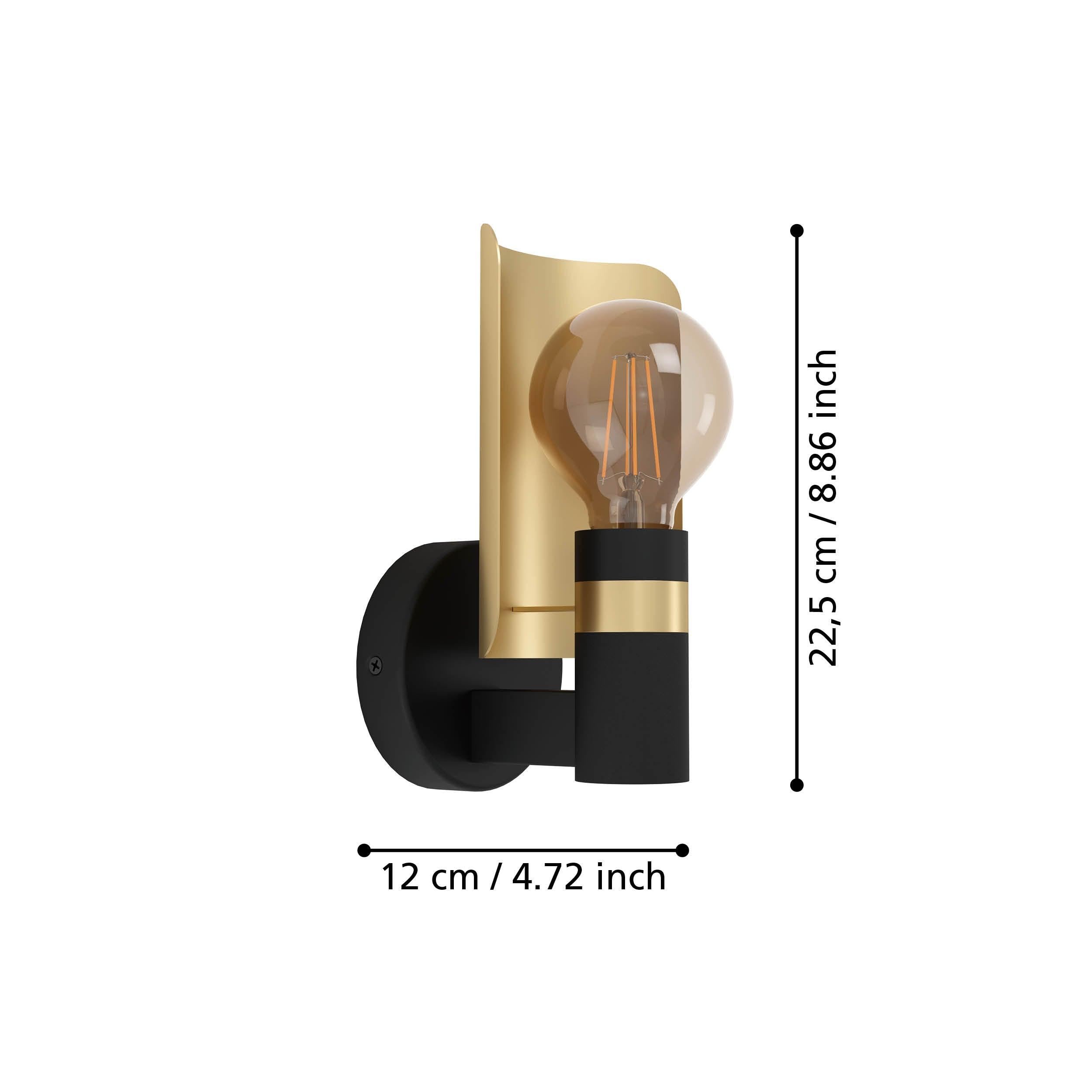 eglo hayes black gold wall light Kitchen Lighting Close Up