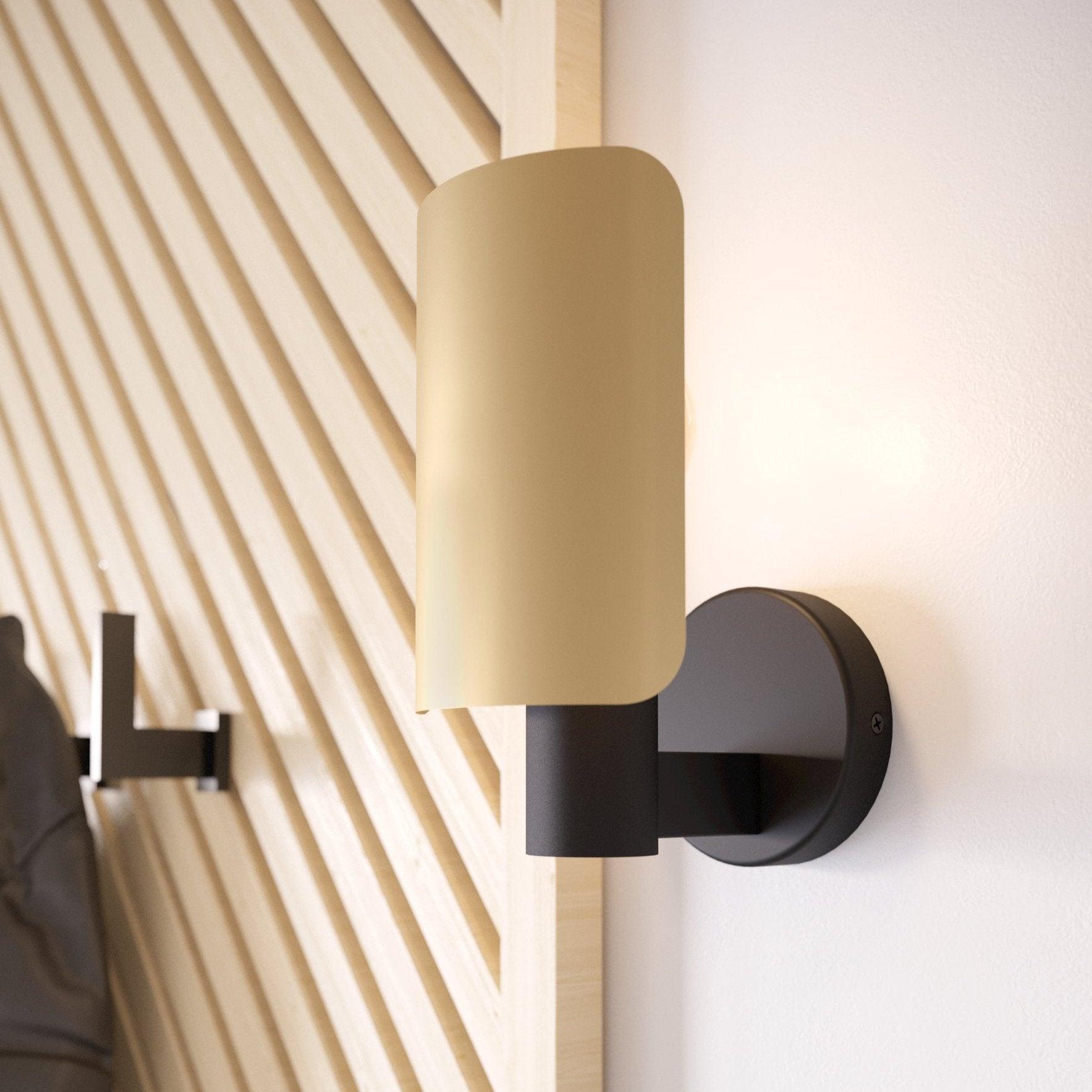 eglo hayes black gold wall light living room image