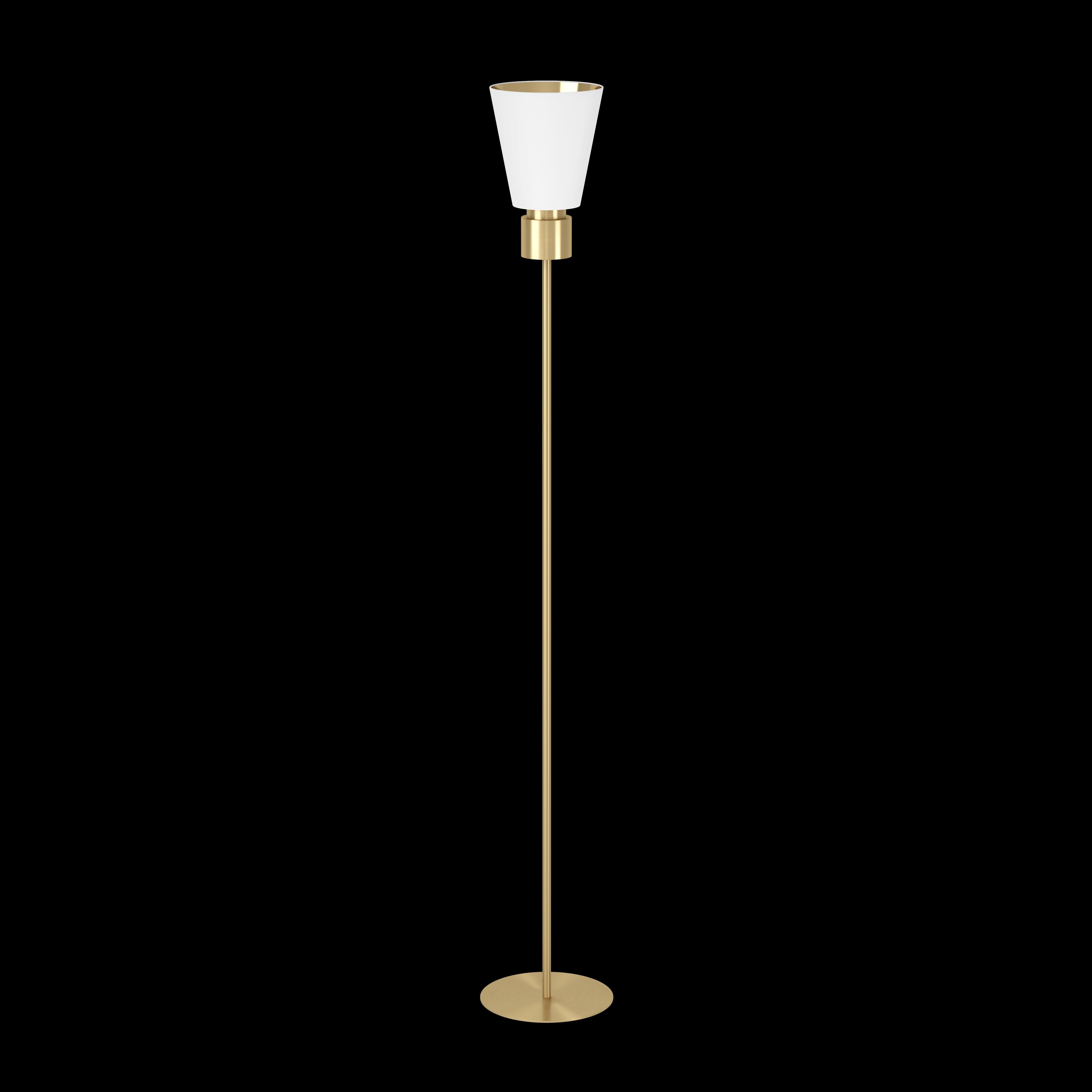 eglo aglientina brass floor lamp with white fabric shade living room image