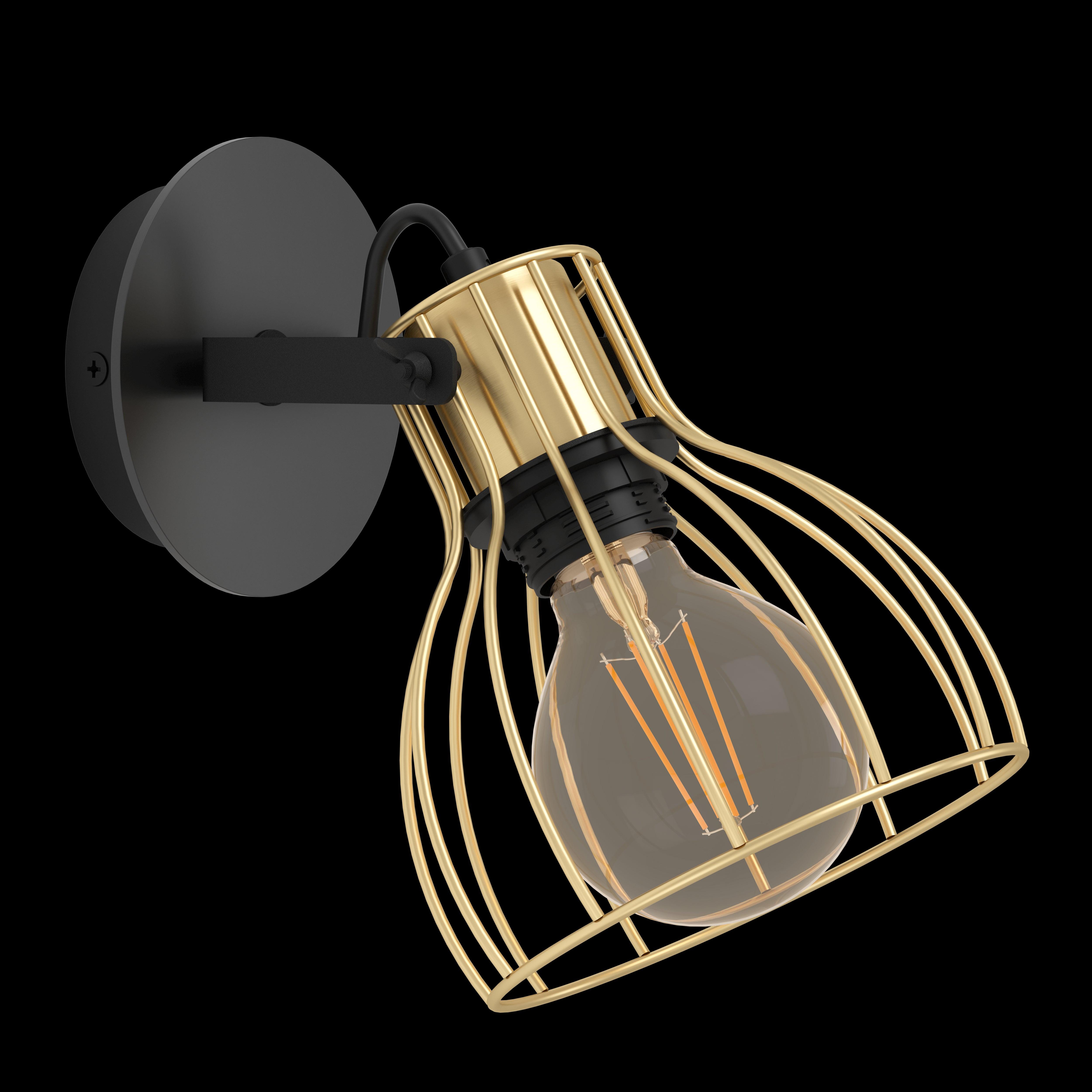 eglo sambatello brass wire slack wall spotlight living room image