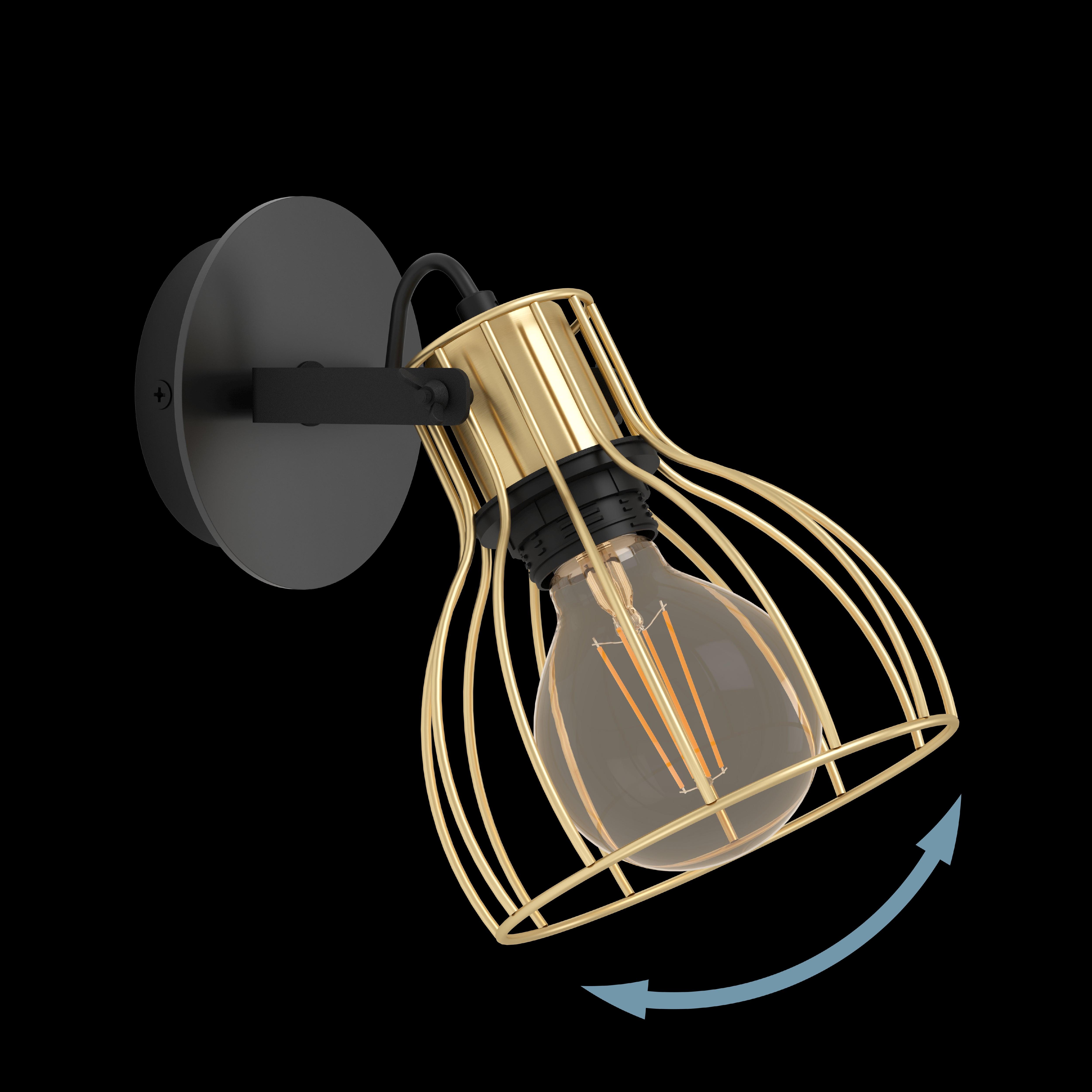 eglo sambatello brass wire slack wall spotlight kitchen lighting