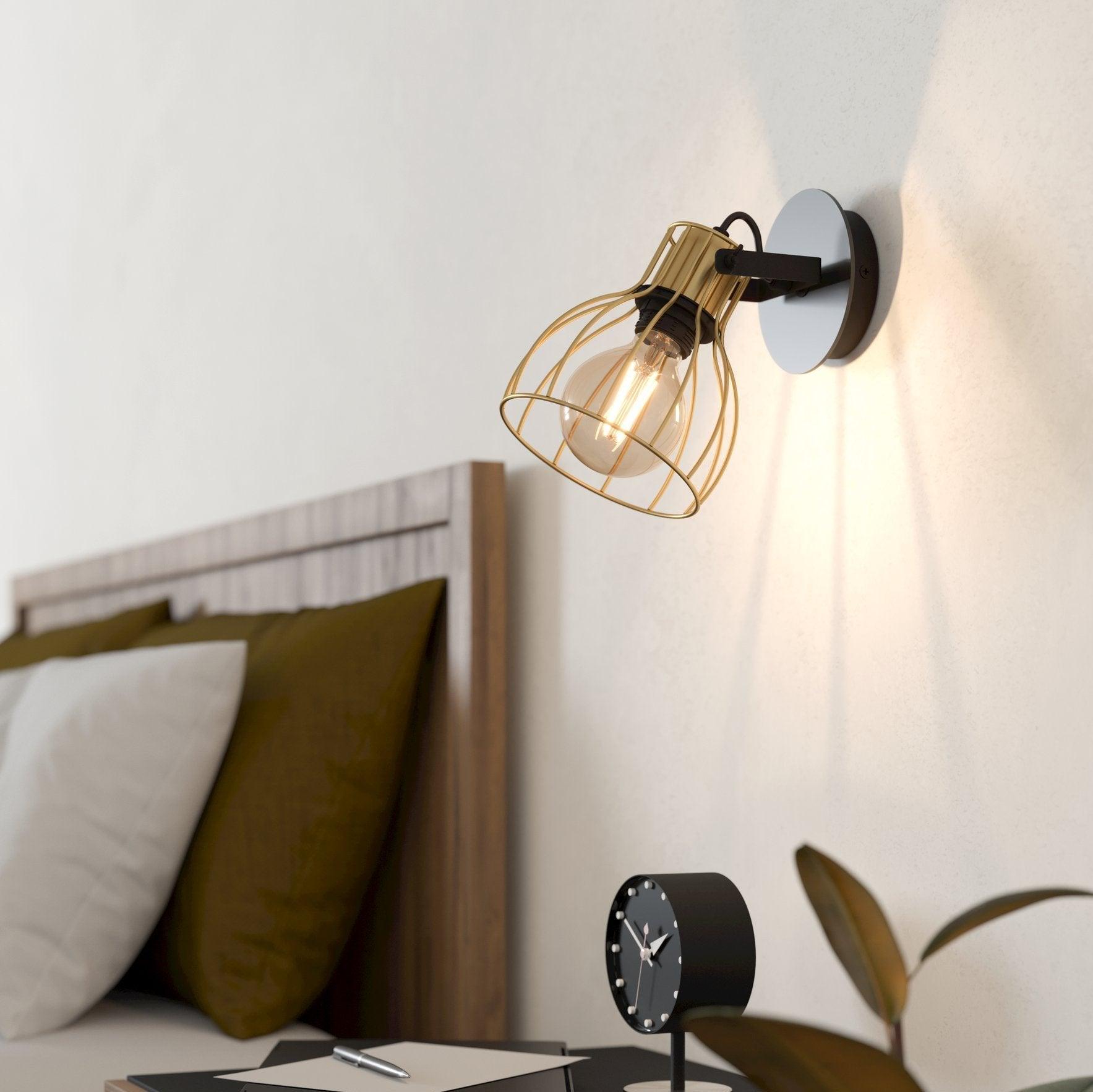 eglo sambatello brass wire slack wall spotlight