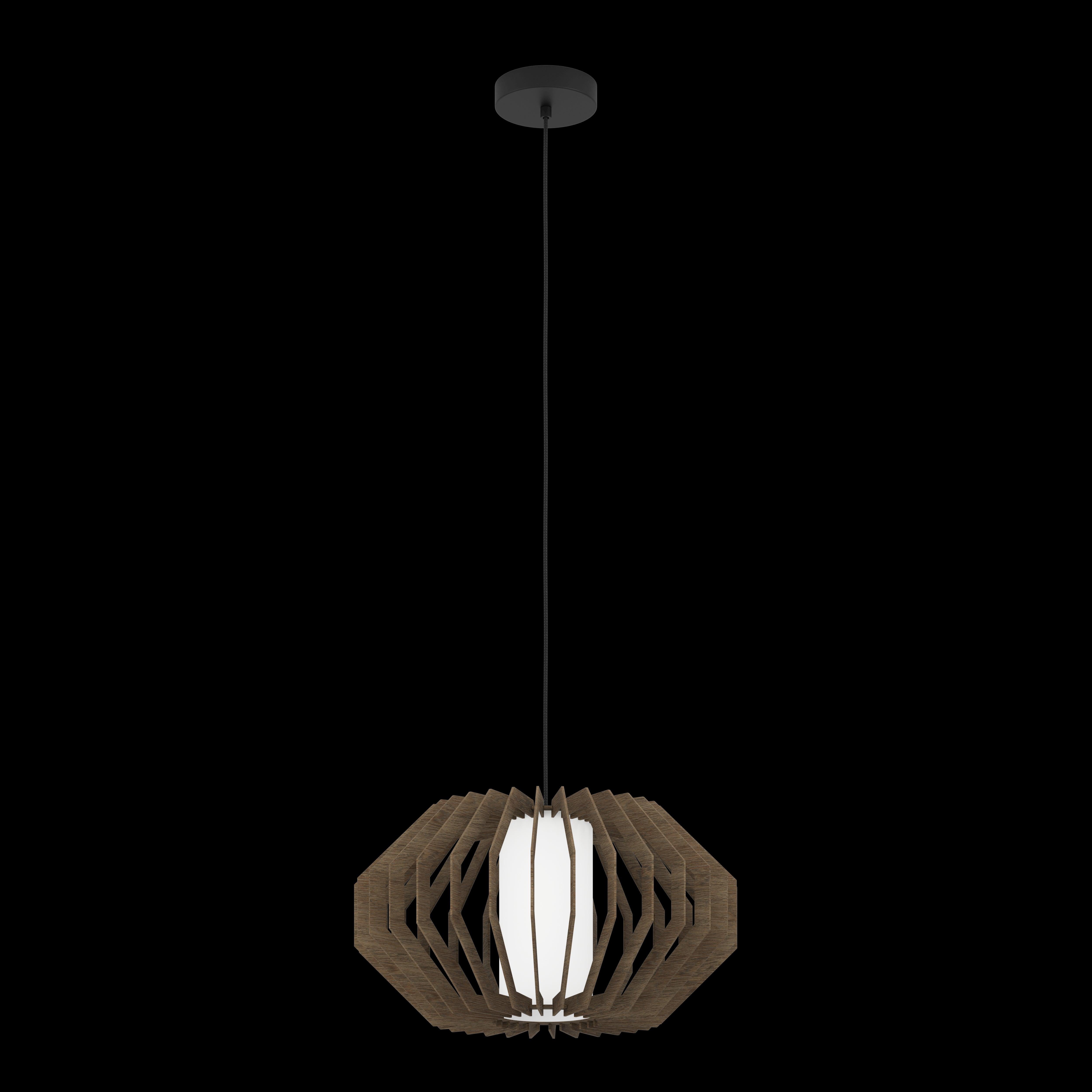 eglo rusticaria wood segments white glass ceiling pendant kitchen lighting