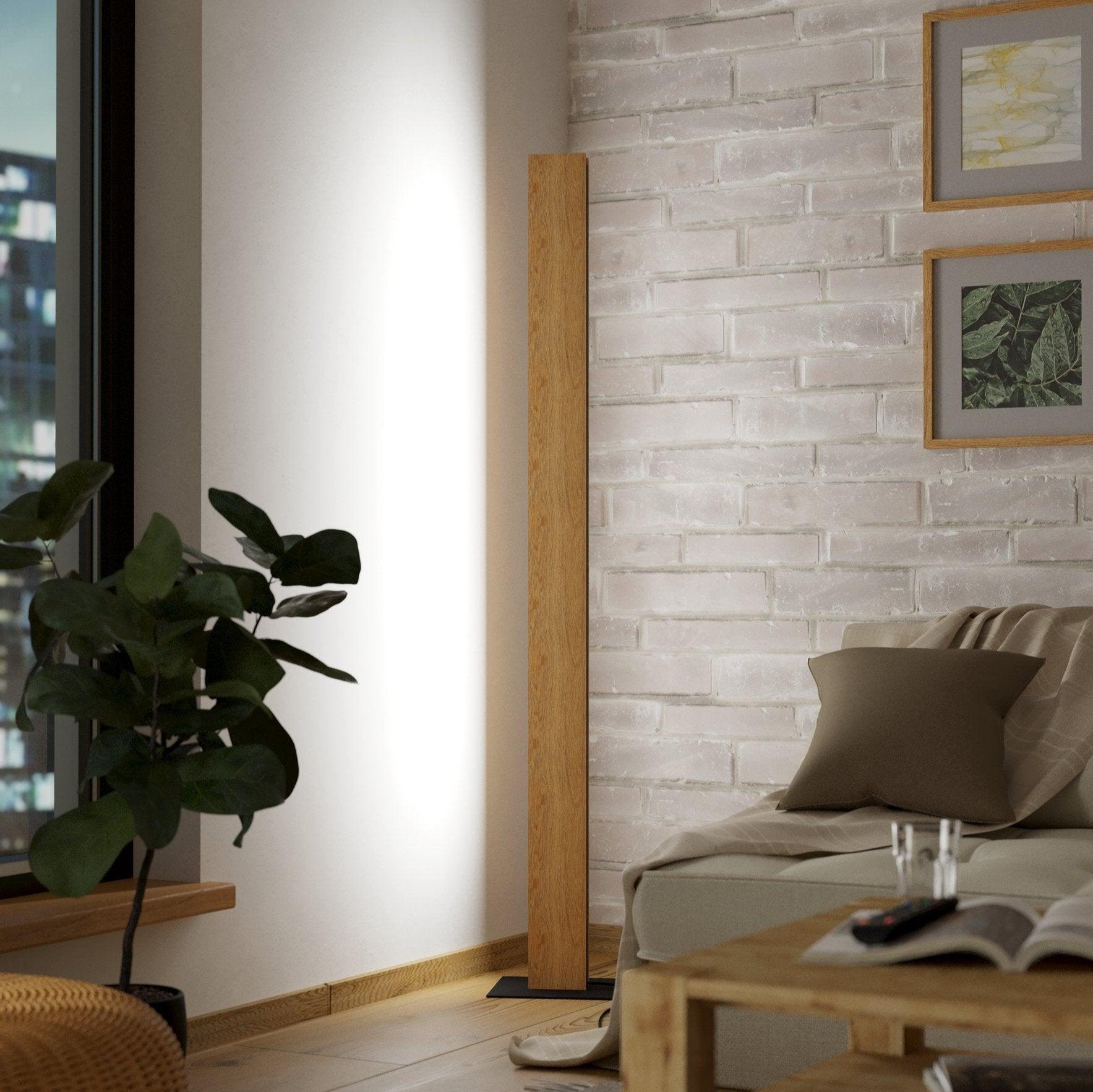 eglo connect anchorena z smart led wooden modern floor lamp