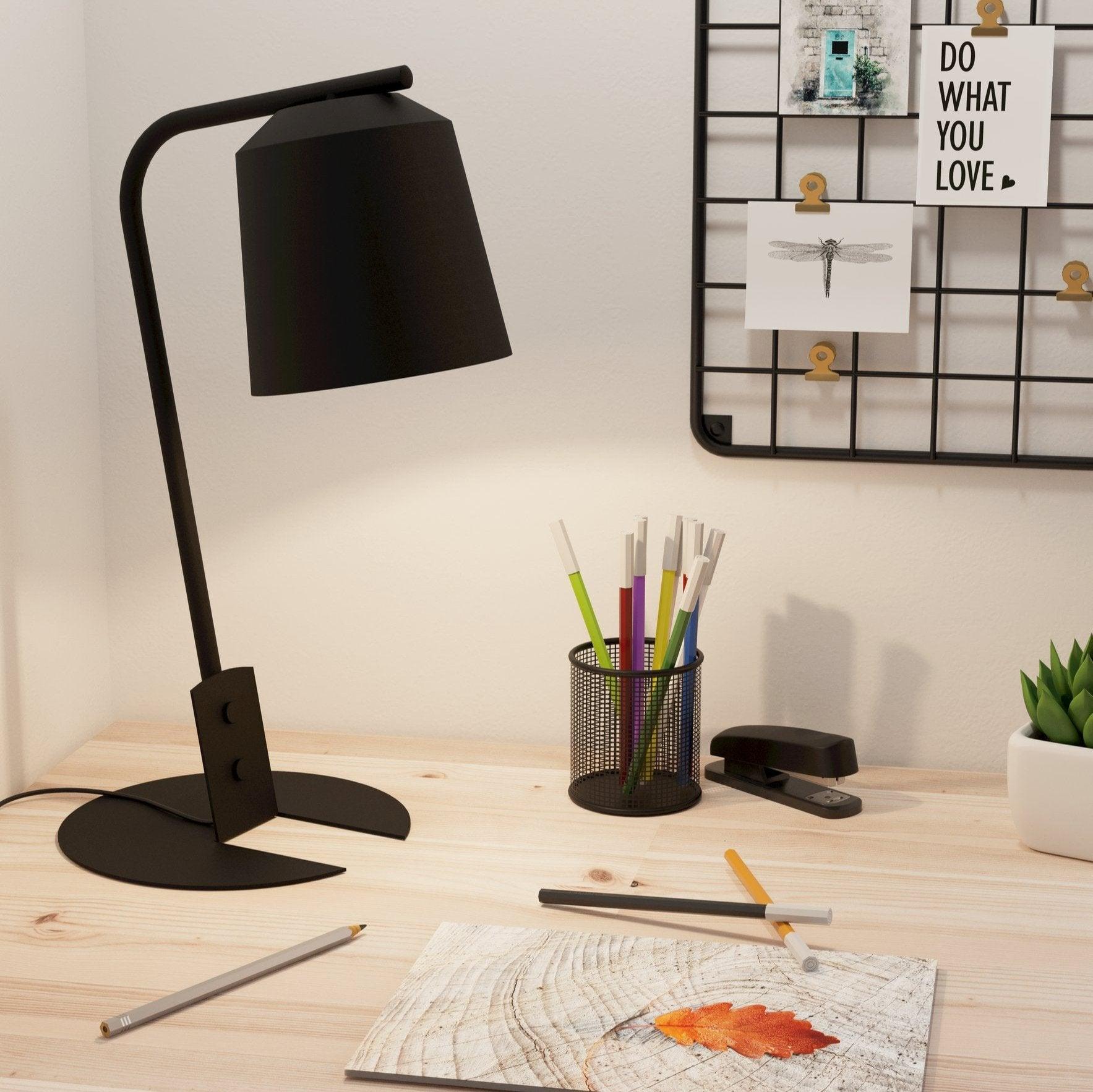 eglo oneda black metal desk lamp