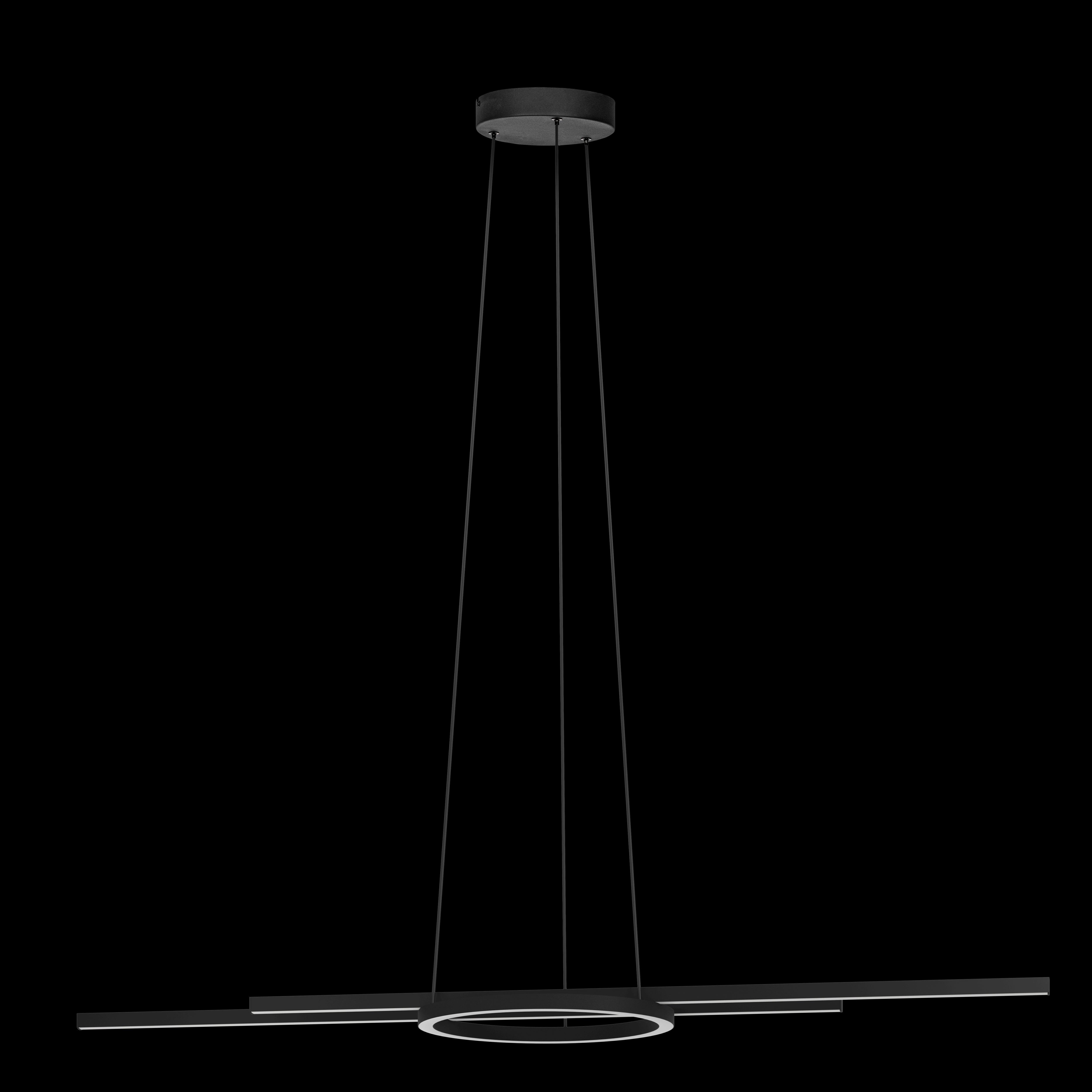 eglo connect zillerio z smart led black ceiling pendant living room close up