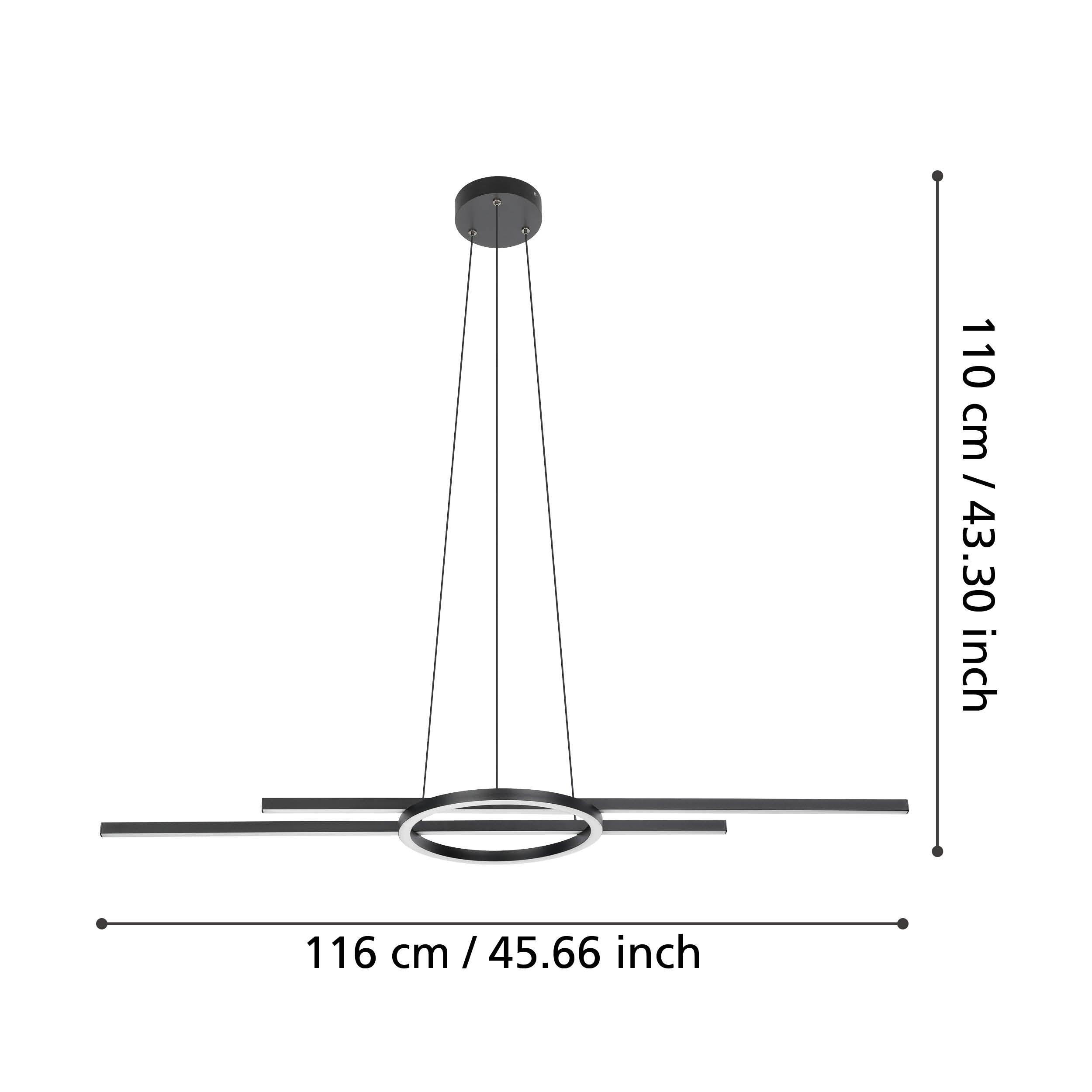 eglo connect zillerio z smart led black ceiling pendant kitchen lighting