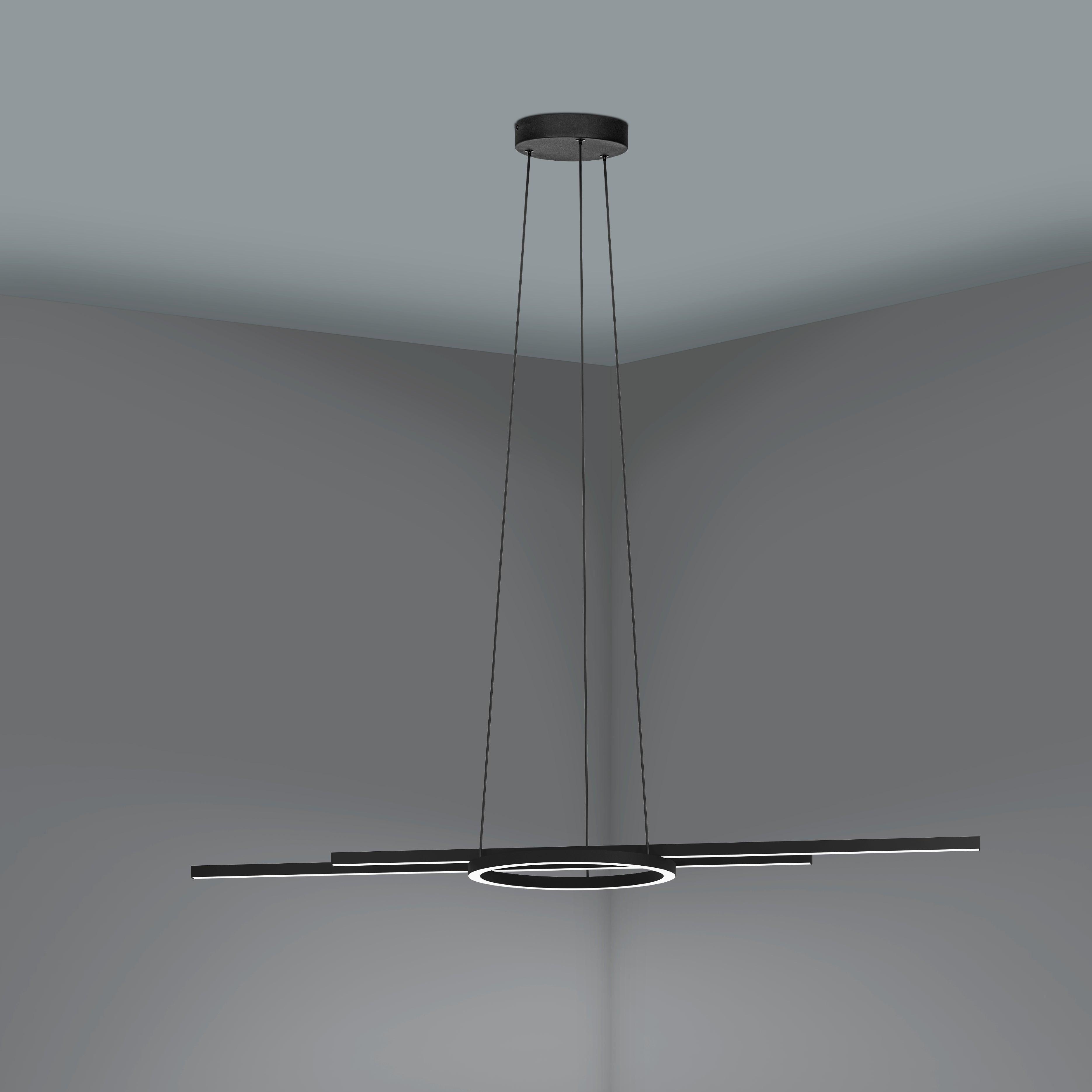 eglo connect zillerio z smart led black ceiling pendant living room image