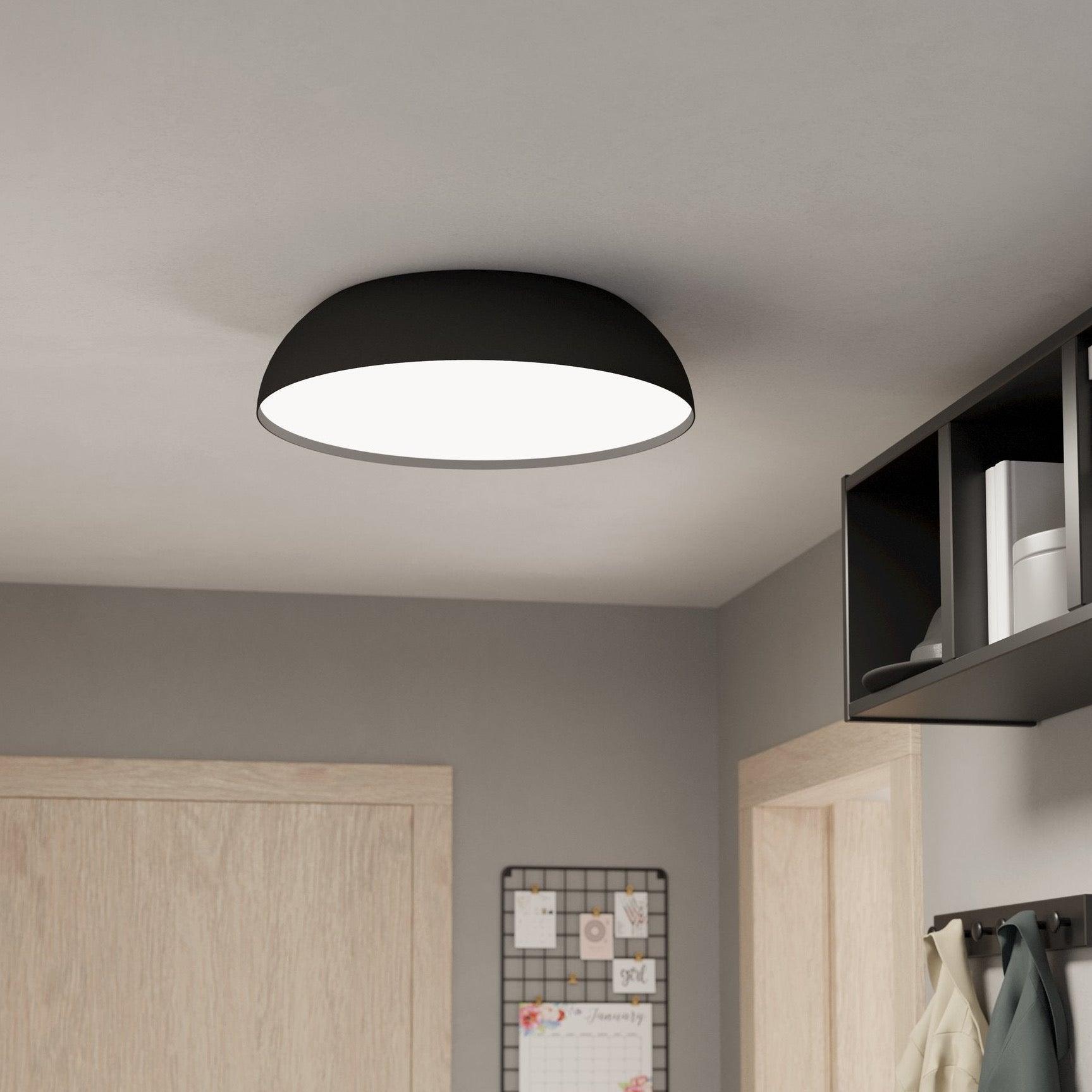 eglo connect tollos z smart led round black ceiling flush 55cm