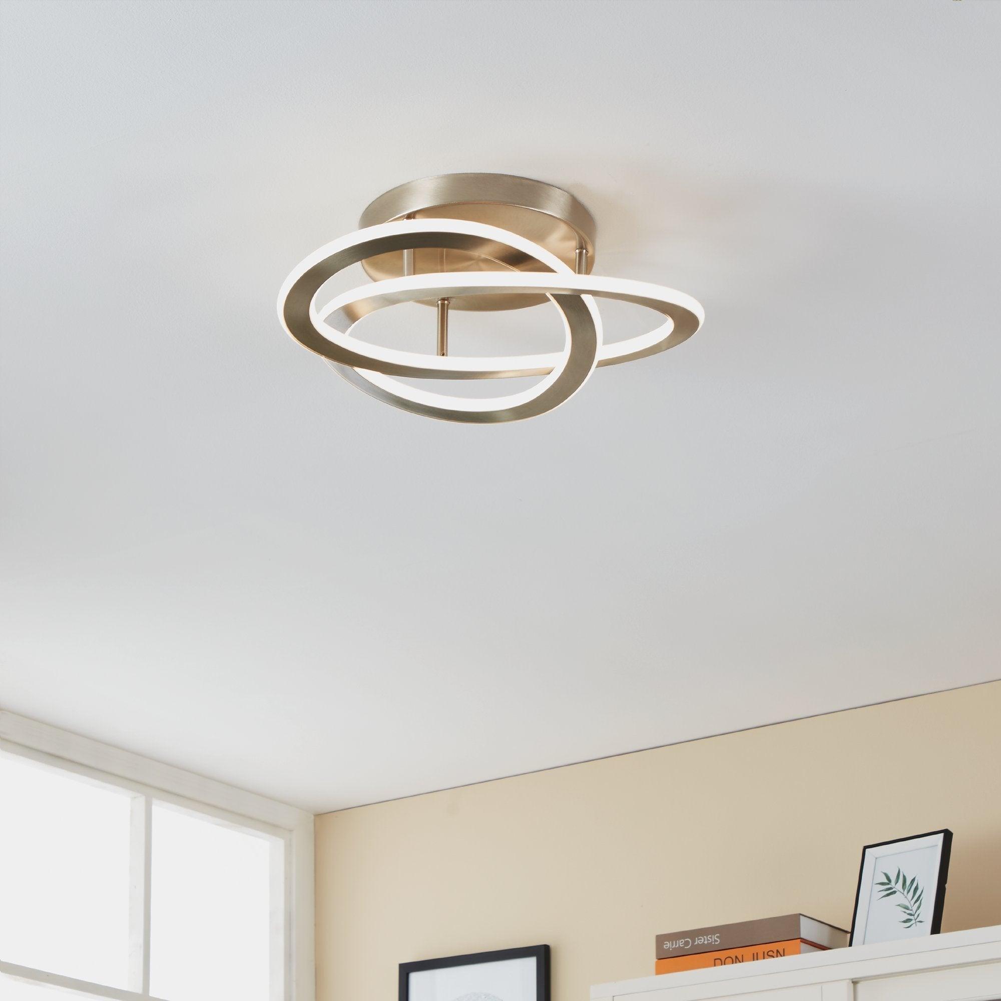 eglo rolimare led nickel flush ceiling light