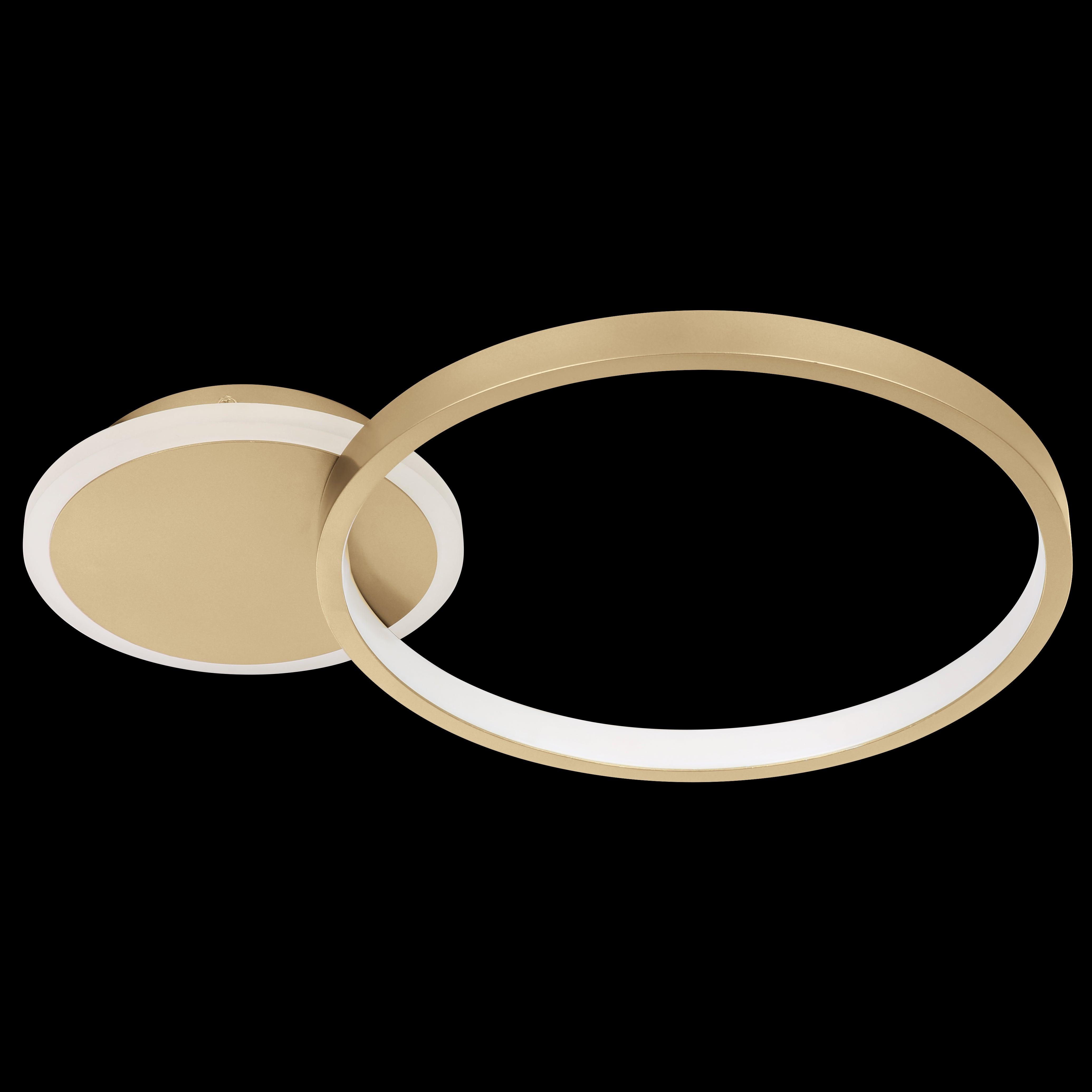 eglo gafares led circle gold ceiling flush remote controlled living room close up