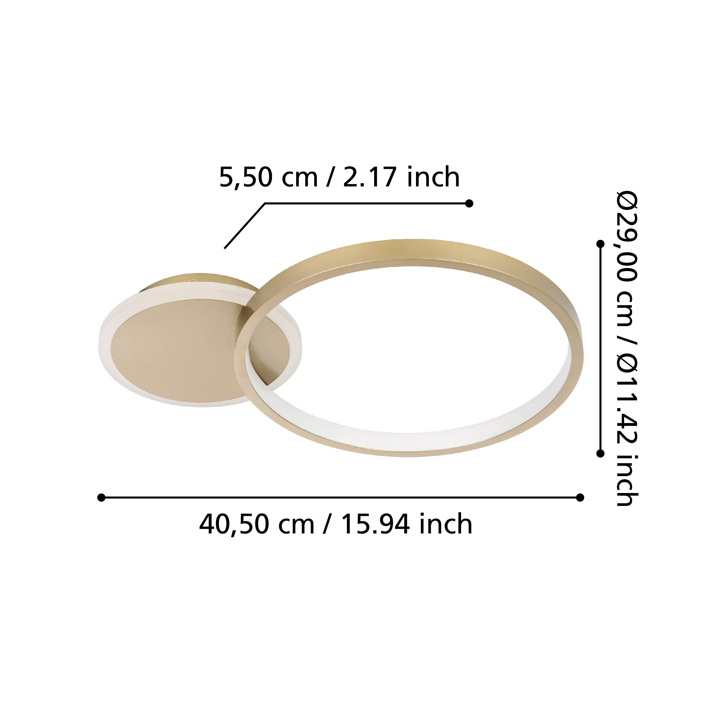 eglo gafares led circle gold ceiling flush remote controlled kitchen lighting