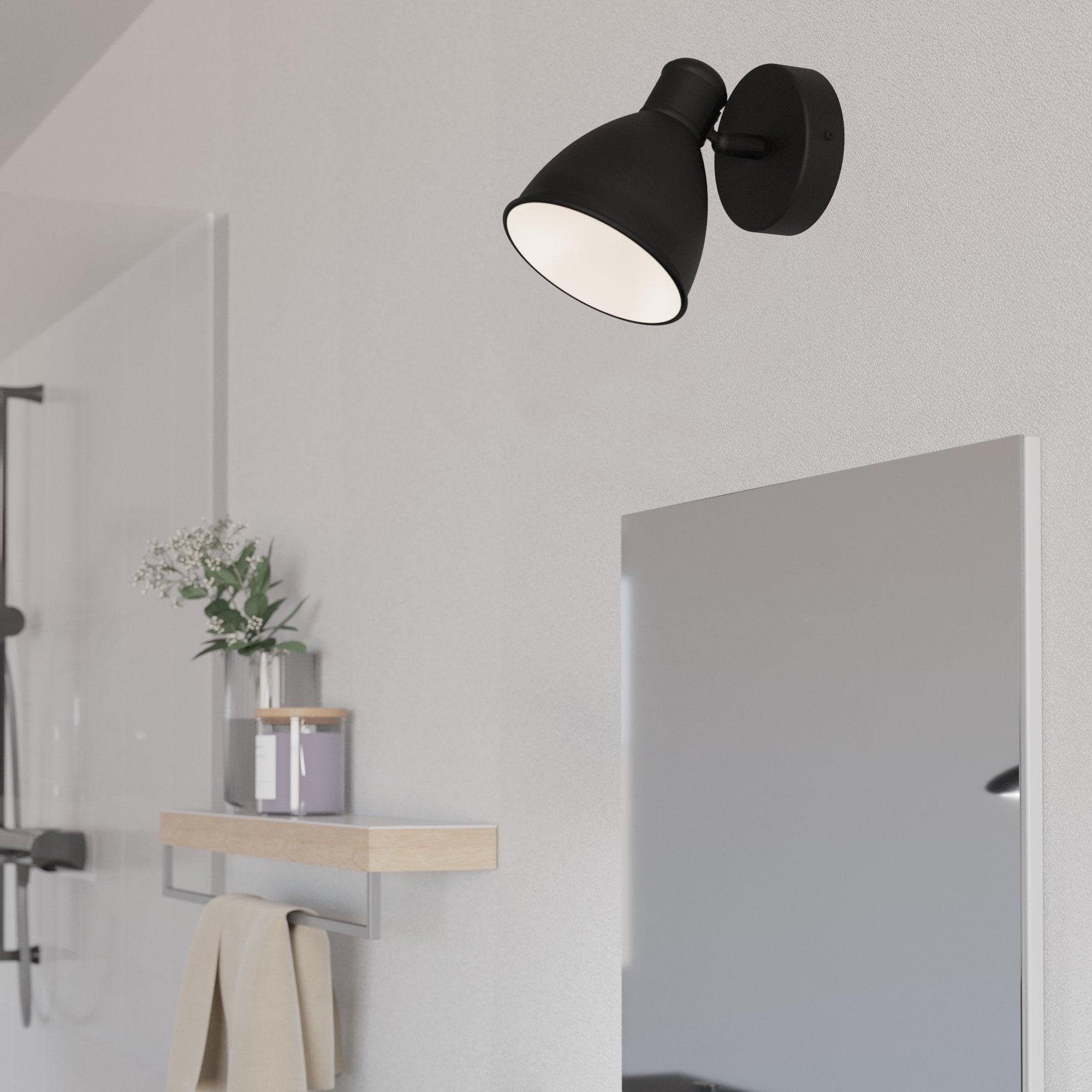 Eglo San Peri 1 Black IP44 Bathroom Spot Light-WAREHOUSE-40-200326