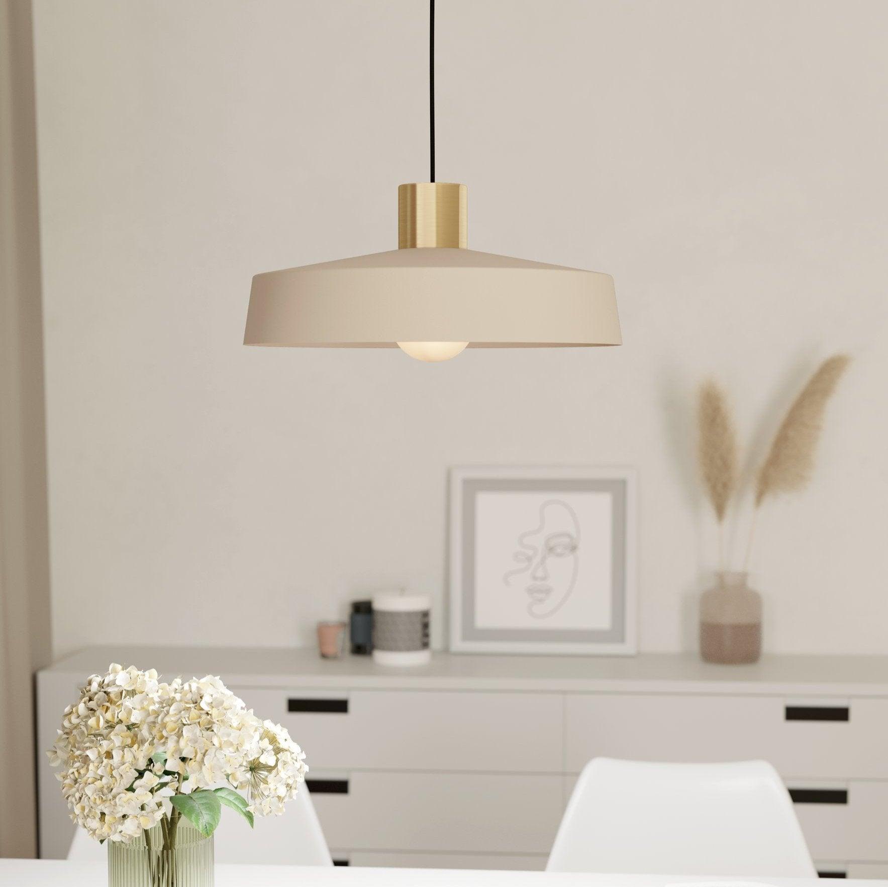 eglo valdiola round sand brass ceiling pendant living room image