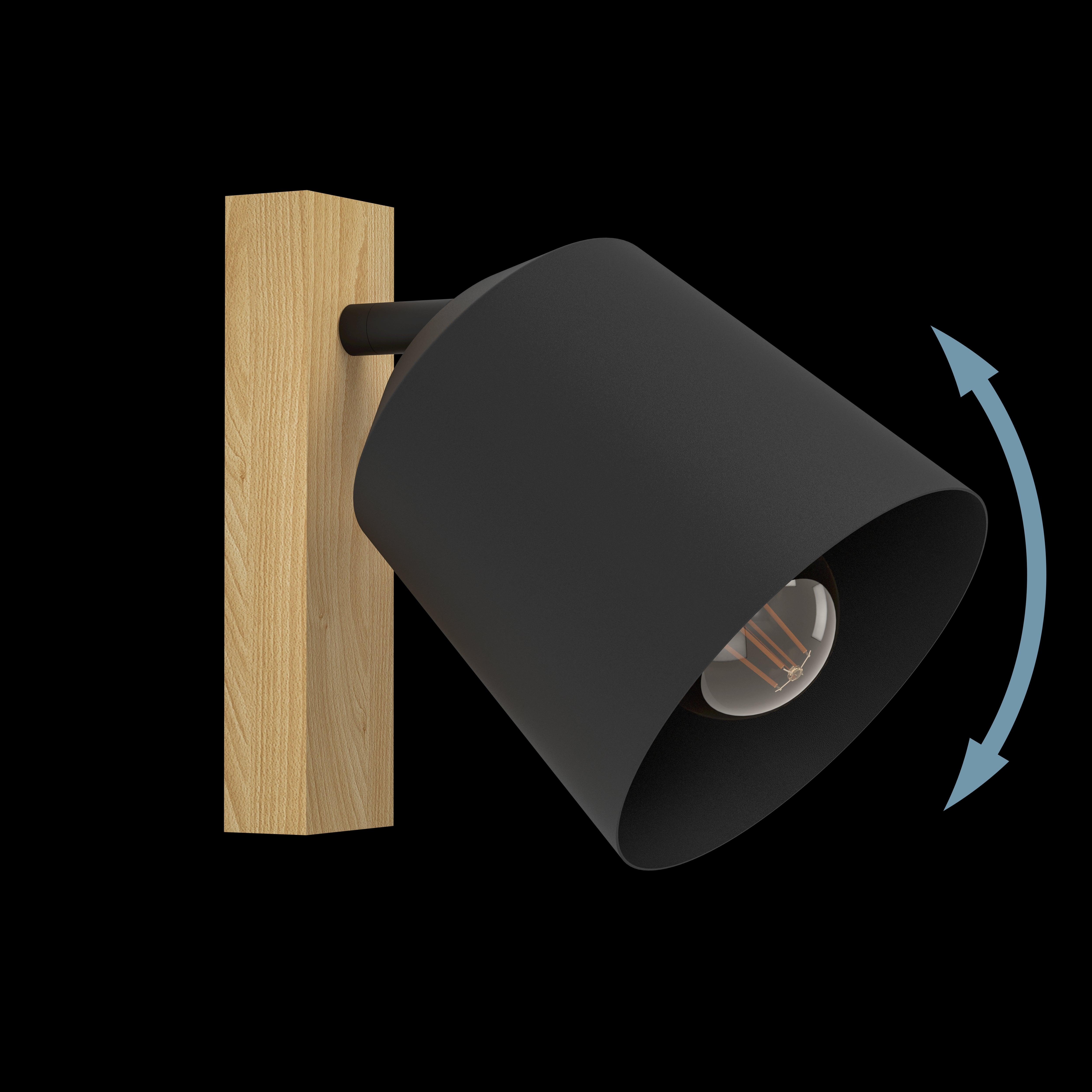 eglo cotorro wood black wall spotlight kitchen lighting